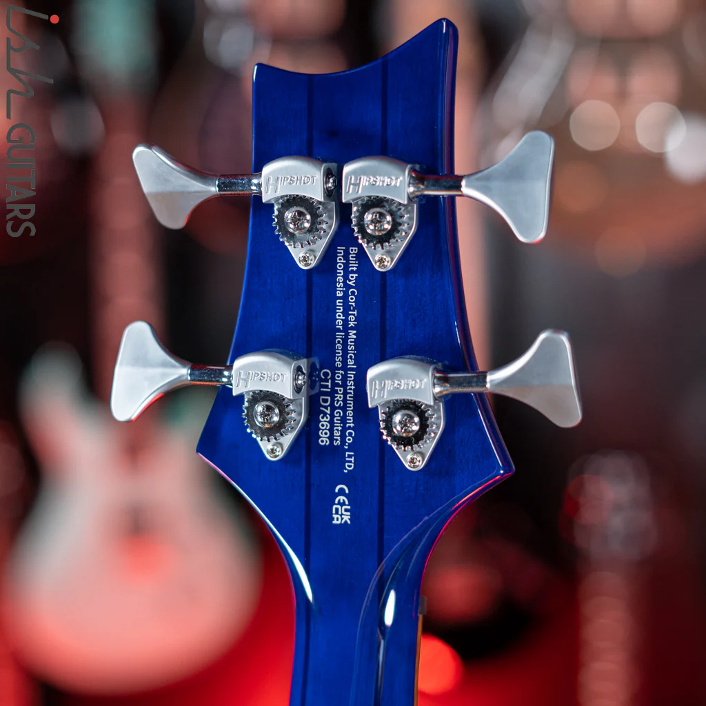 PRS SE Kingfisher Bass Faded Blue Wrap Around Burst Demo - Image 11