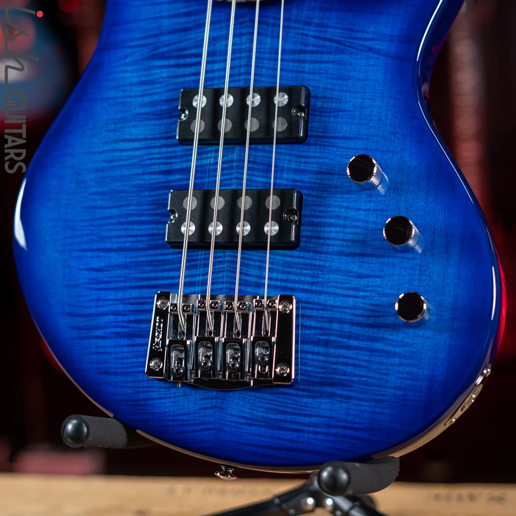 PRS SE Kingfisher Bass Faded Blue Wrap Around Burst Demo - Image 4