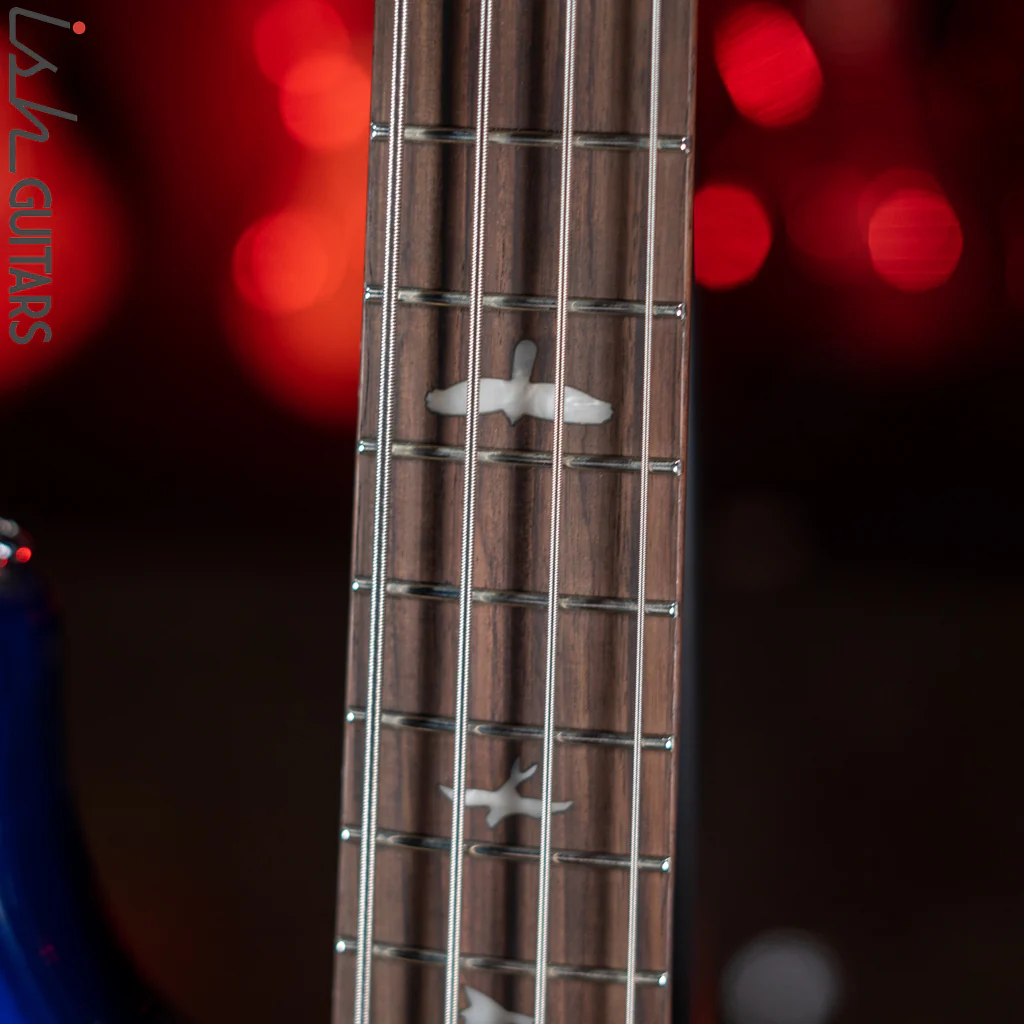 PRS SE Kingfisher Bass Faded Blue Wrap Around Burst Demo - Image 5