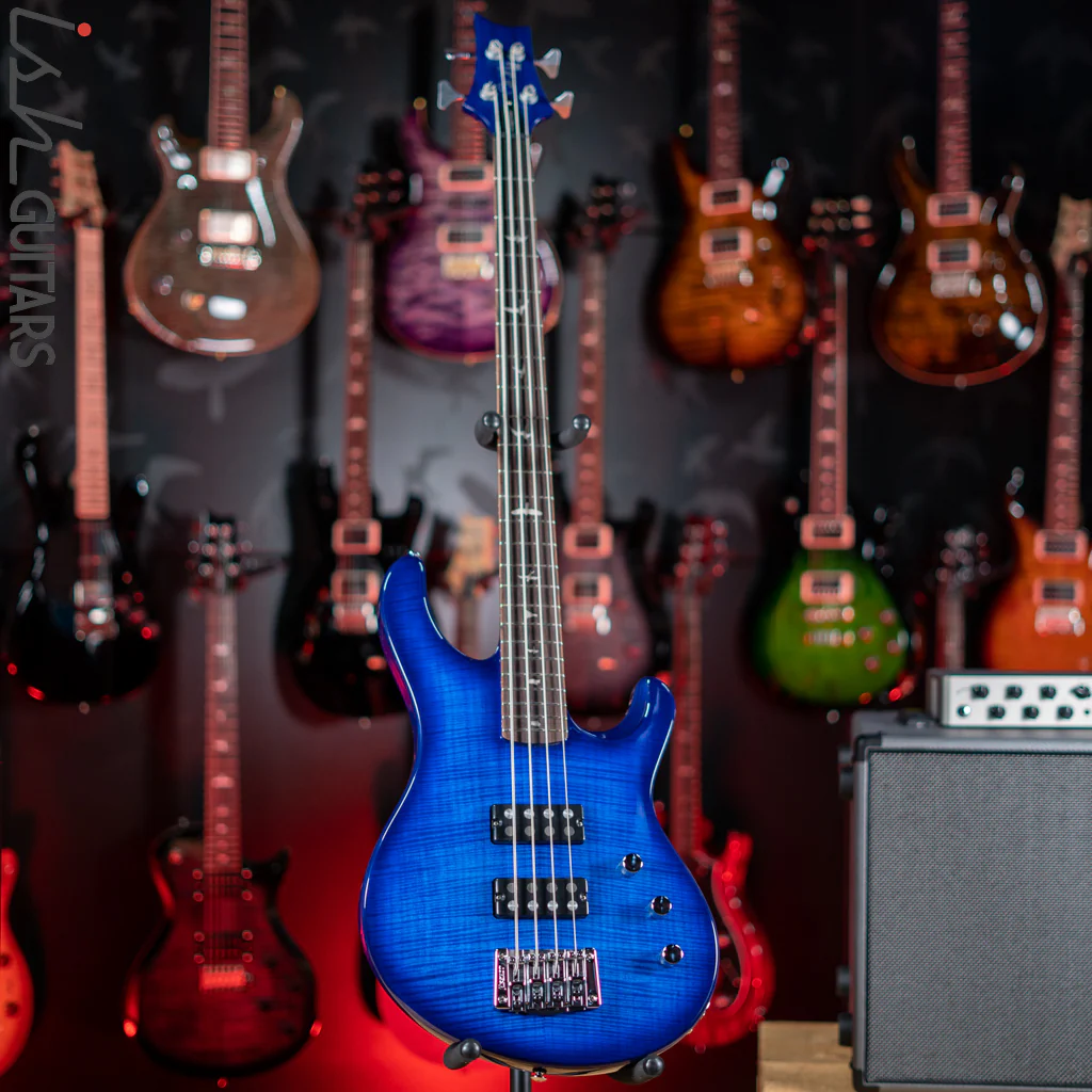 2021 PRS SE Kingfisher Bass Faded Blue Wrap Around Burst - Image 2