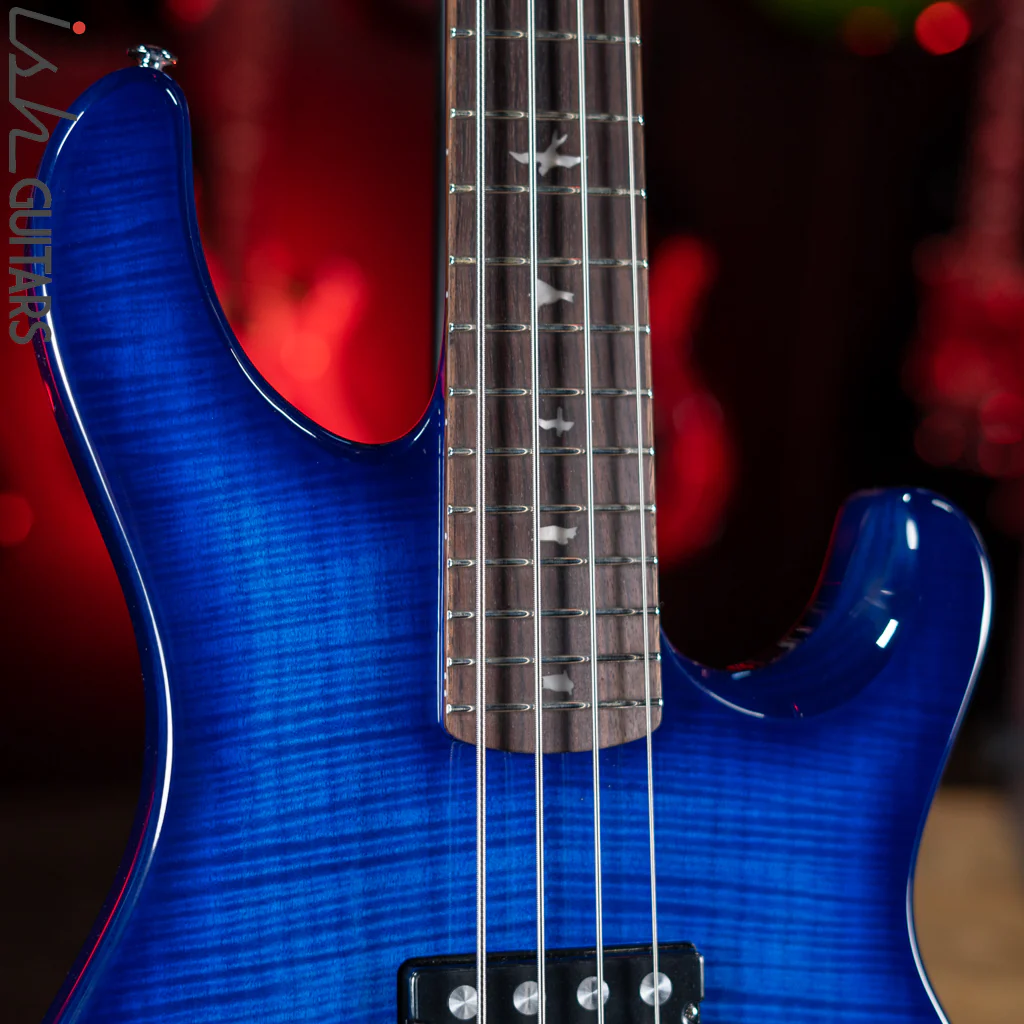 2021 PRS SE Kingfisher Bass Faded Blue Wrap Around Burst - Image 3