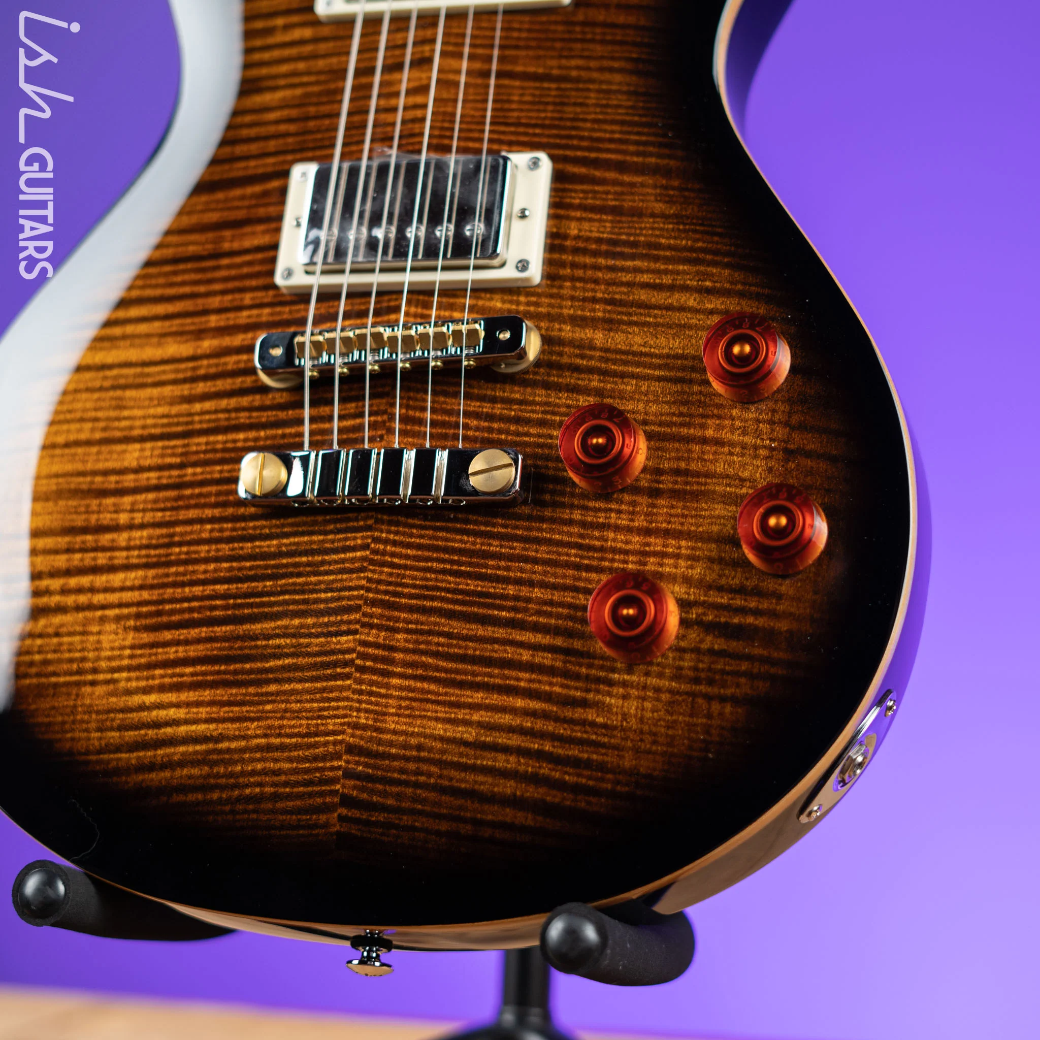 PRS SE McCarty 594 Singlecut Electric Guitar Black Gold Burst Demo - Image 4