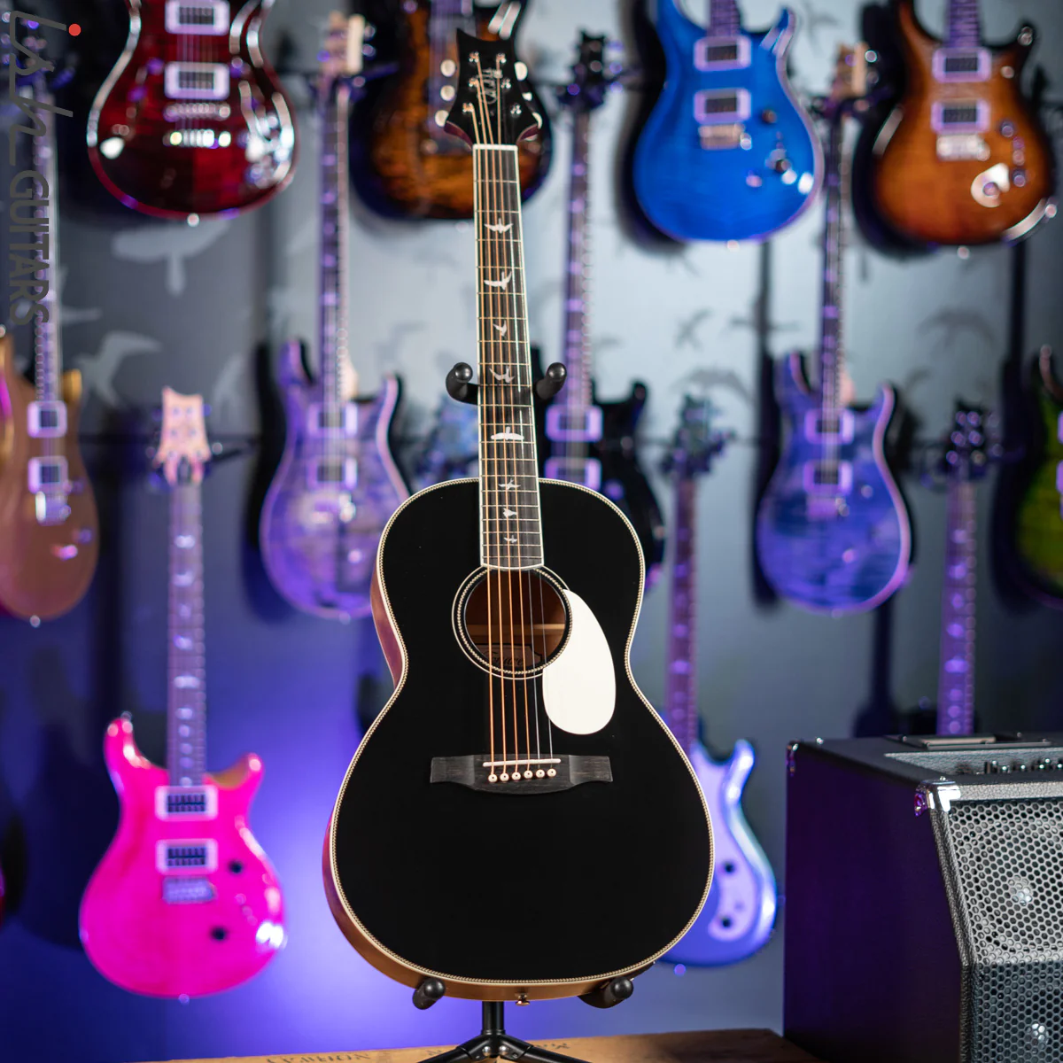 2021 PRS SE P20E Parlor Acoustic Guitar Black Top - Image 2
