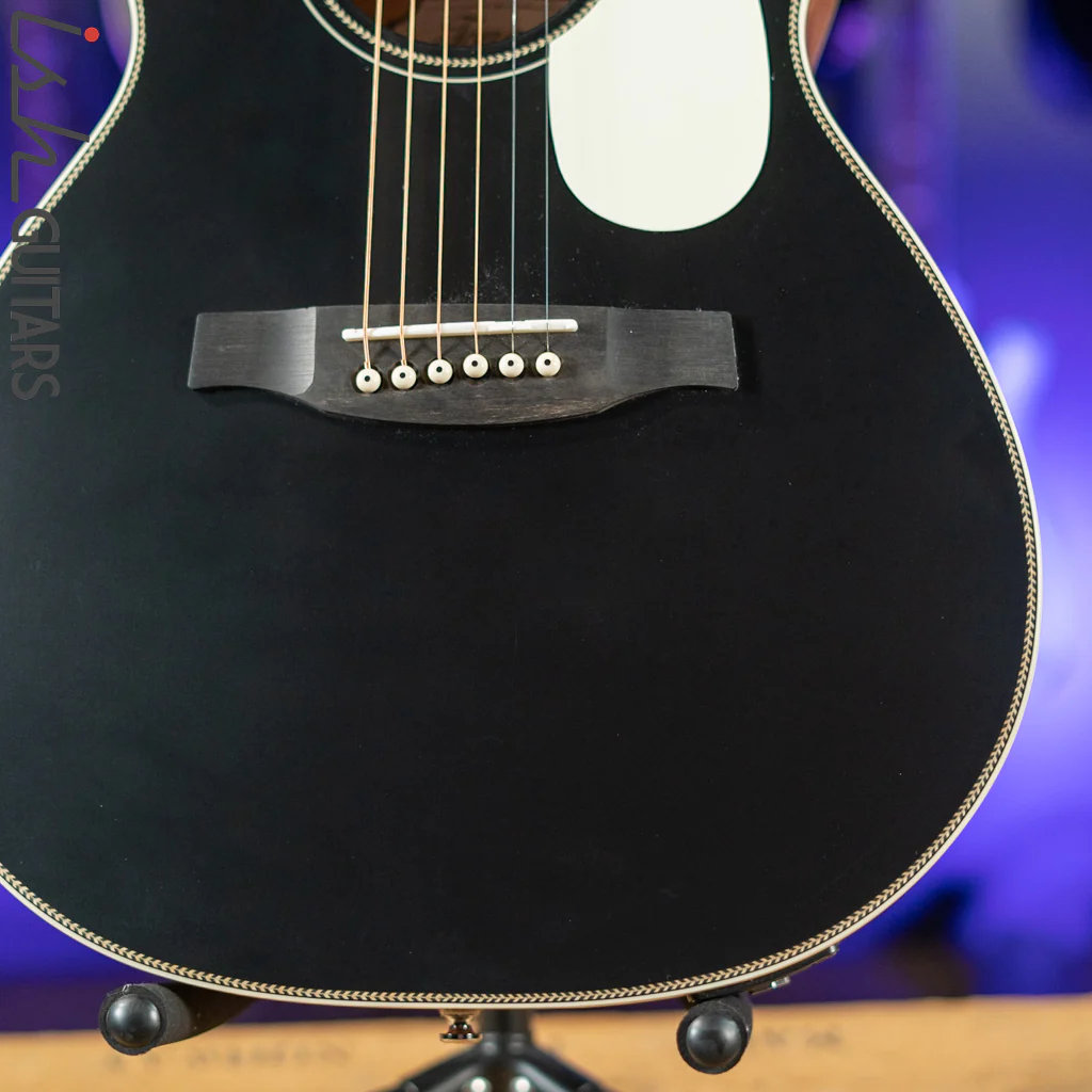 PRS SE P20E Parlor Acoustic-Electric Guitar Black Top - Image 4