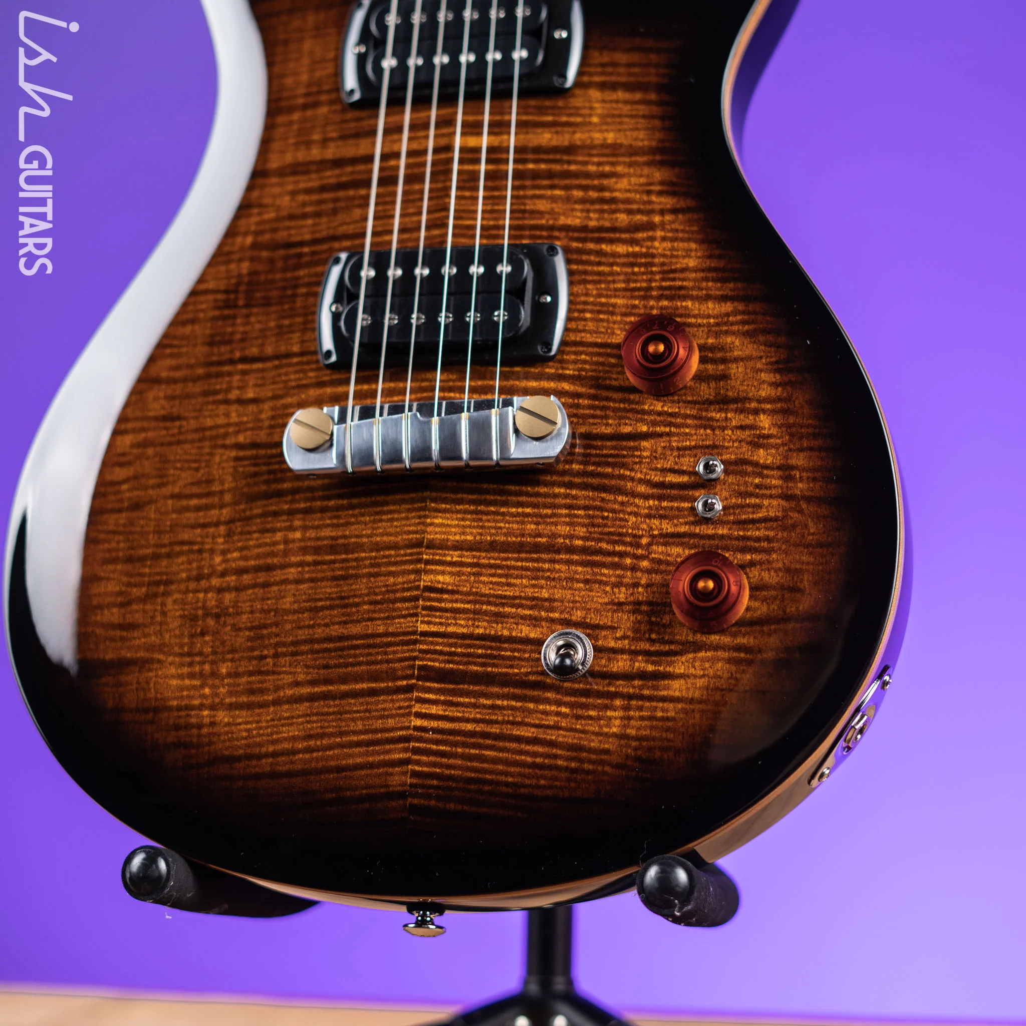 PRS SE Paul’s Guitar Electric Guitar Black Gold Sunburst - Image 4