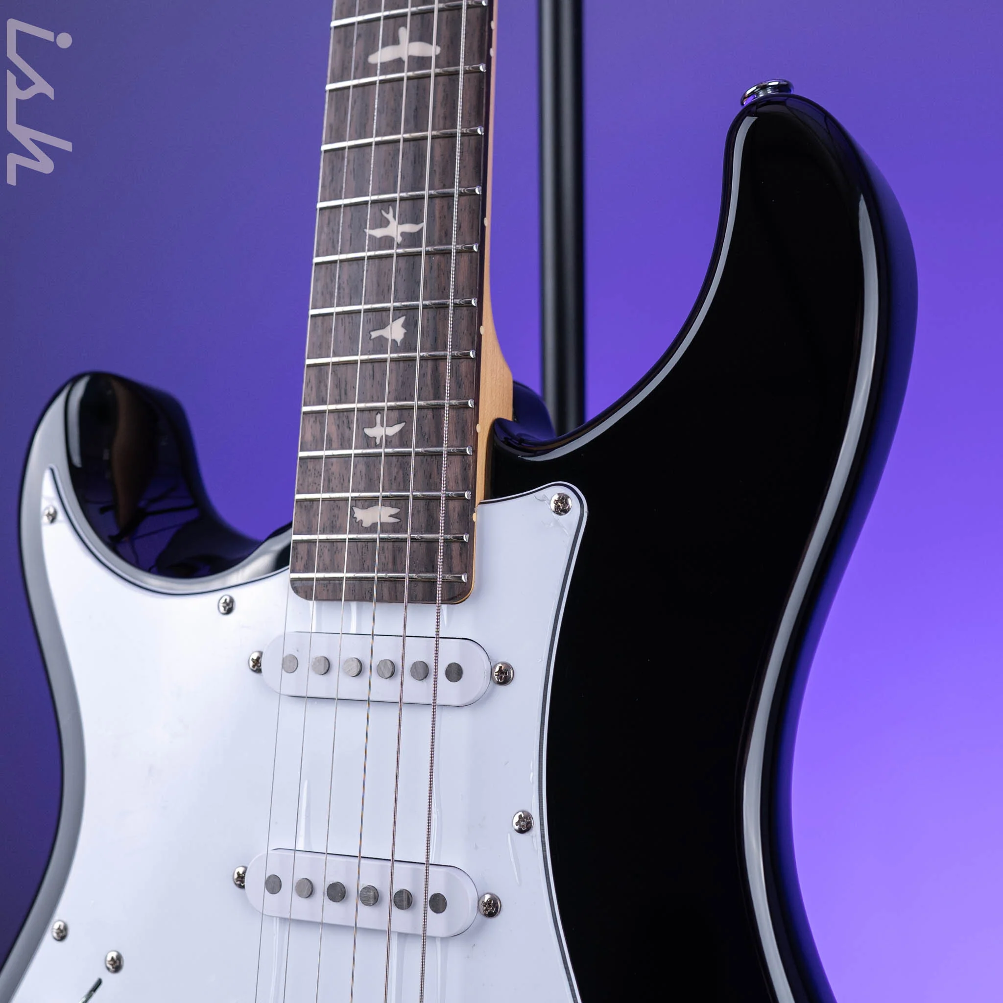 PRS SE Silver Sky Lefty Piano Black - Rosewood Board - Image 3