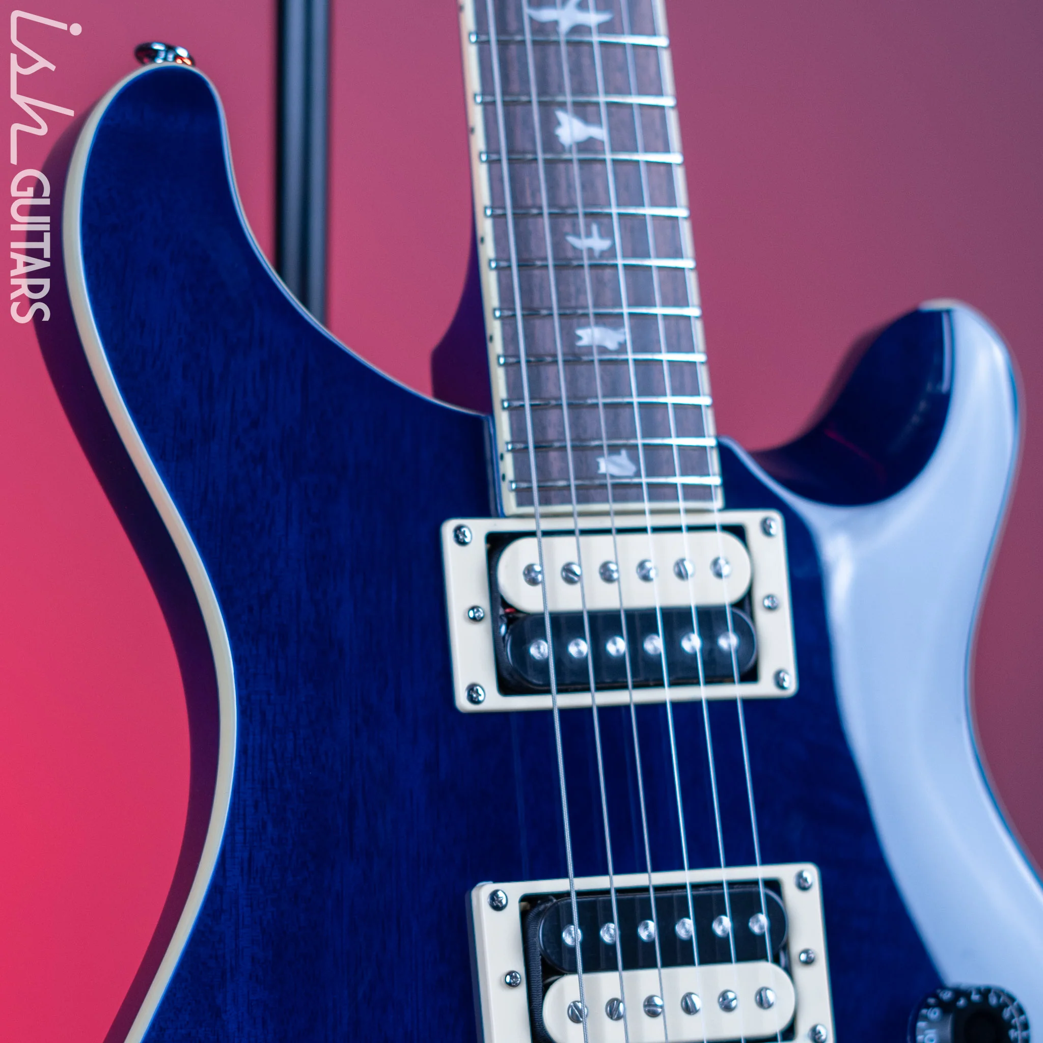PRS SE Standard 24 Electric Guitar Translucent Blue Demo - Image 3