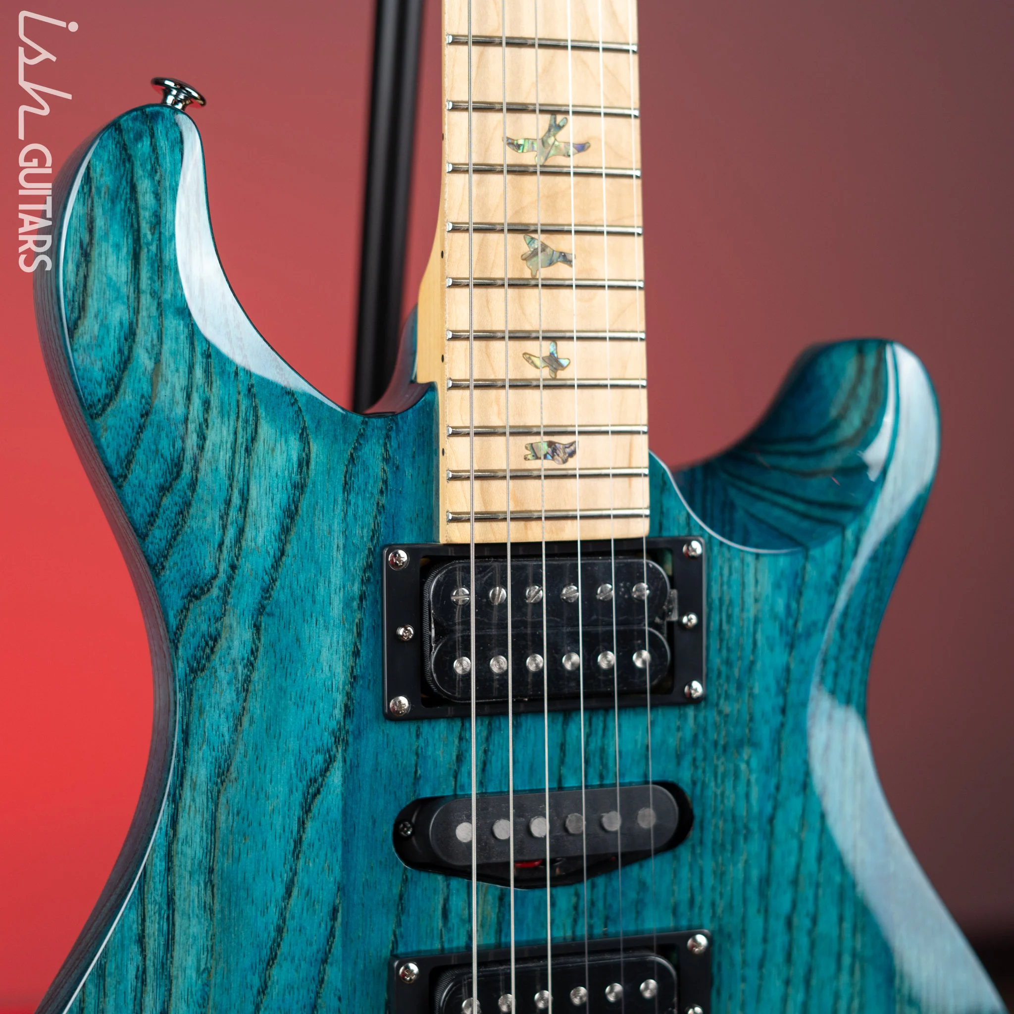 PRS SE Swamp Ash Special Iri Blue Electric Guitar - Image 3