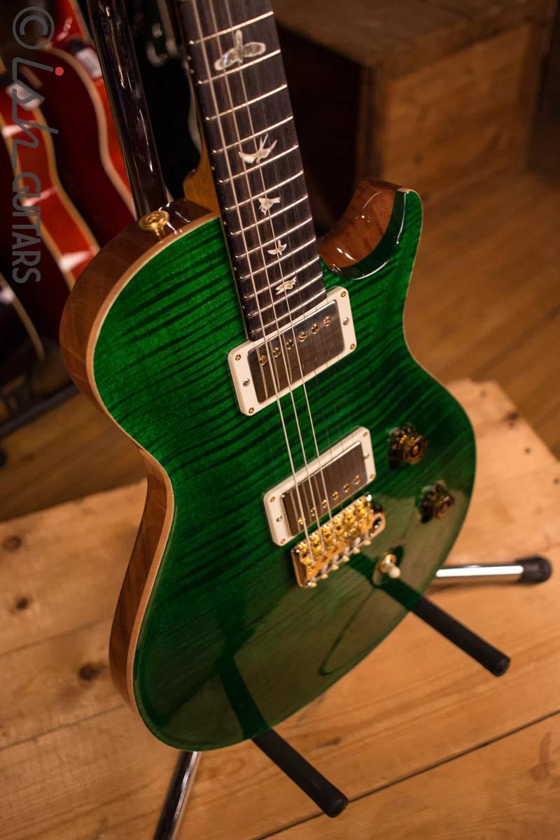 PRS Paul Reed Smith Singlecut Tremolo CUSTOM 10 Top Faded Emerald Natural Back - Image 10