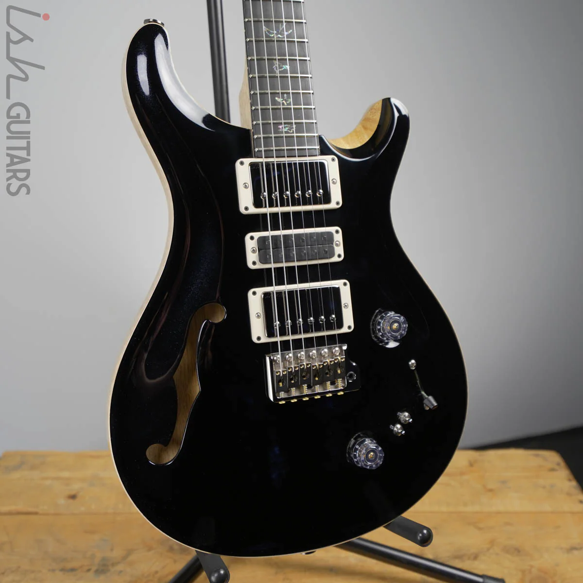 2020 PRS Special 22 Korina Wood Library Opaque Metallic Black