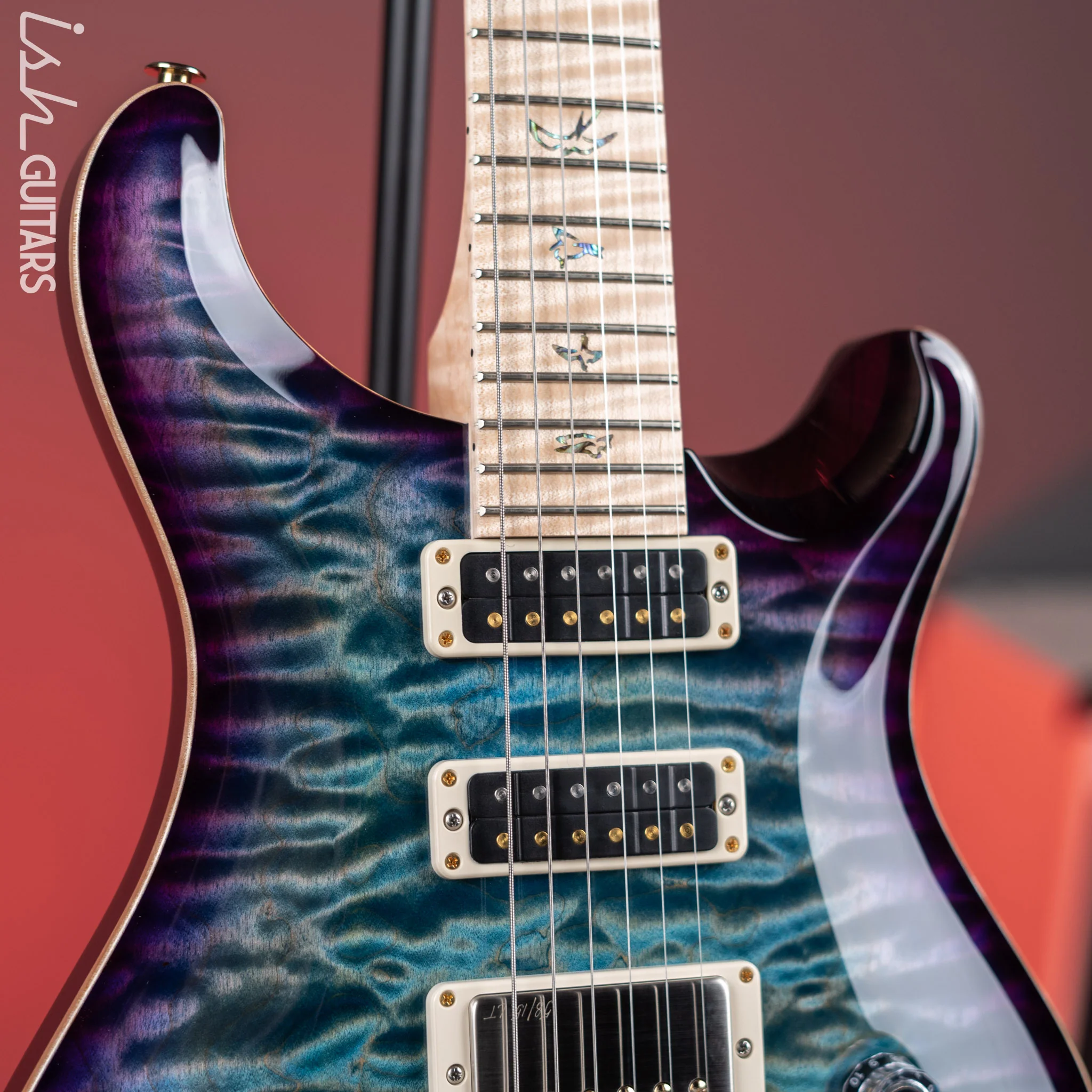 PRS Studio Wood Library 10-Top One Piece Aquableux Purple Burst - Image 3
