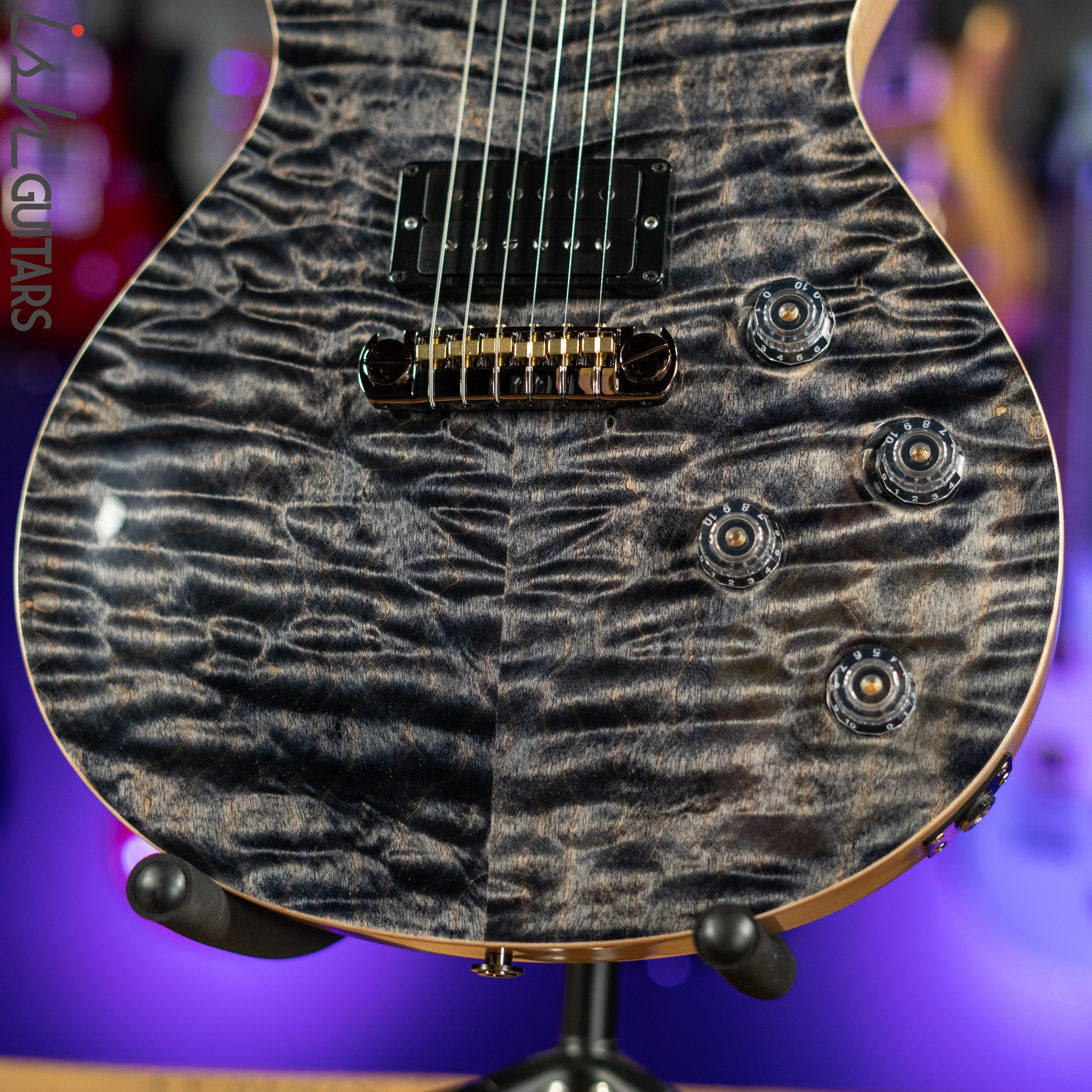 PRS Tremonti Stoptail Wood Library Charcoal Burst 10 Top Quilt - Image 4