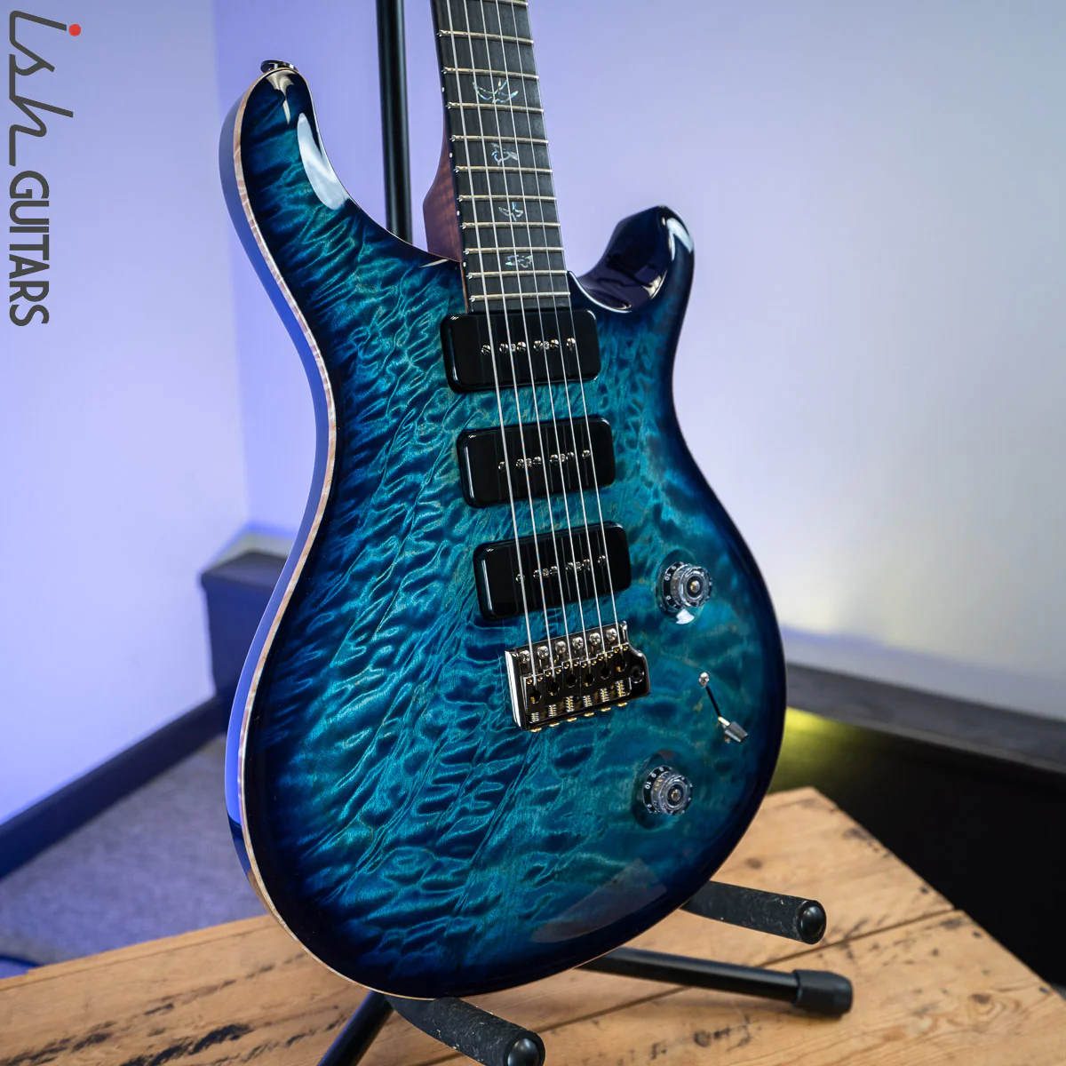 PRS Wood Library Custom 22 Soapbar River Blue Burst - Image 5