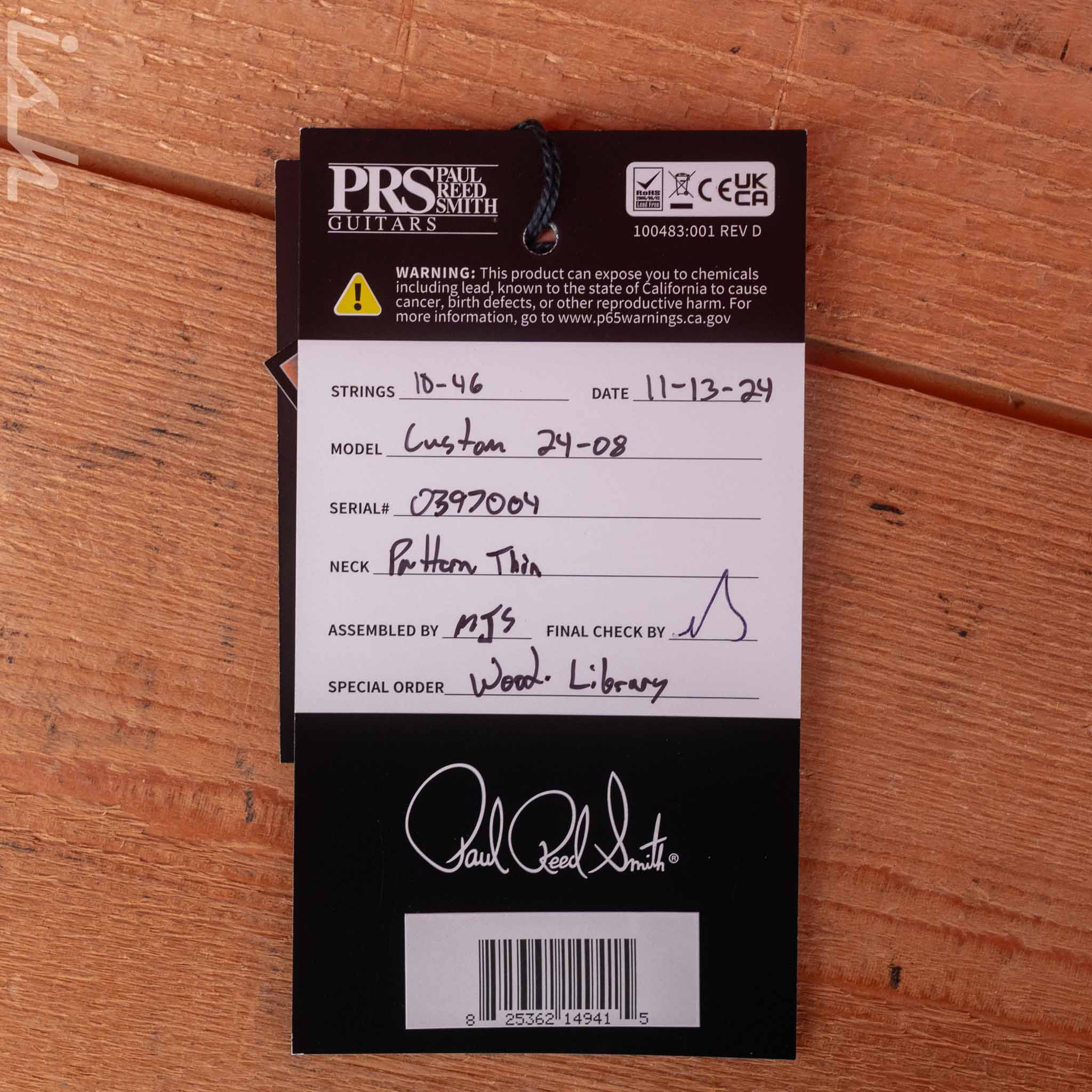 PRS Wood Library Custom 24-08 10-Top Cobalt Blue - Image 11