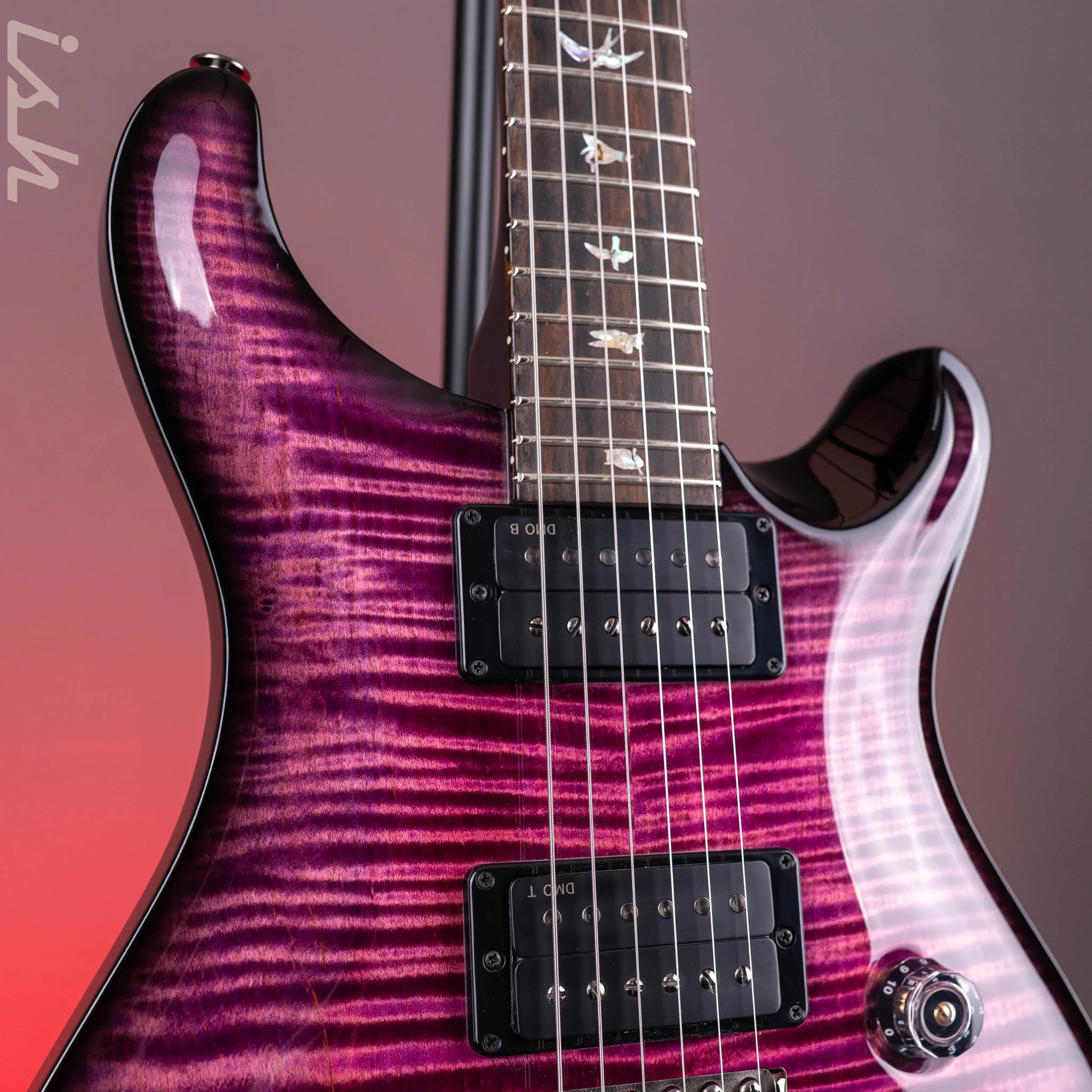 PRS Wood Library Custom 24-08 10-Top Black Raspberry Smokeburst Custom Color - Image 4