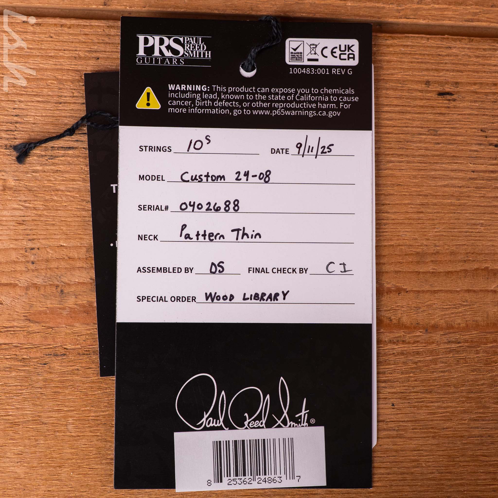 PRS Wood Library Custom 24-08 10-Top One-Piece Charcoal Satin - Image 12
