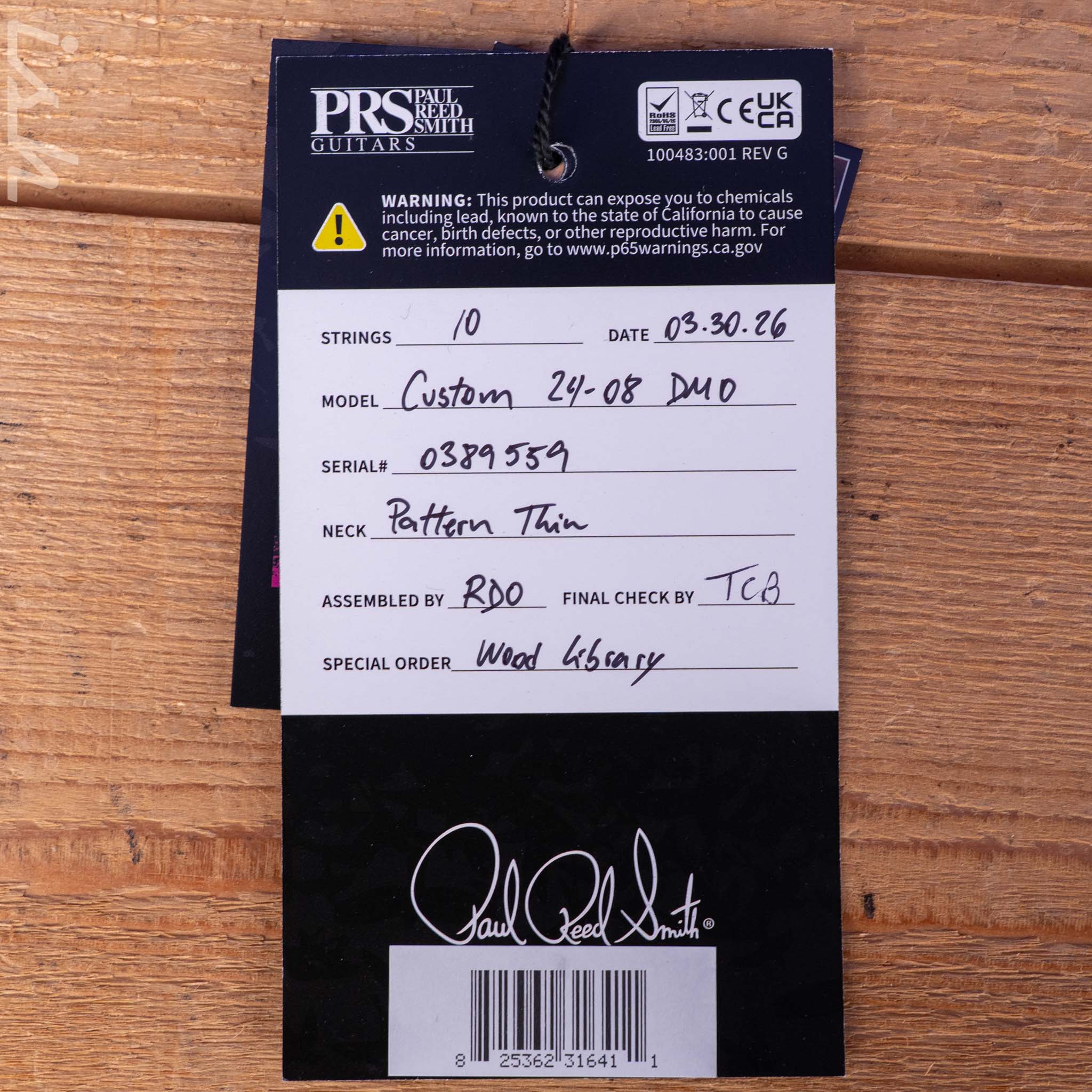PRS Wood Library Custom 24-08 10-Top Raspberry Red Burst Custom Color - Image 13