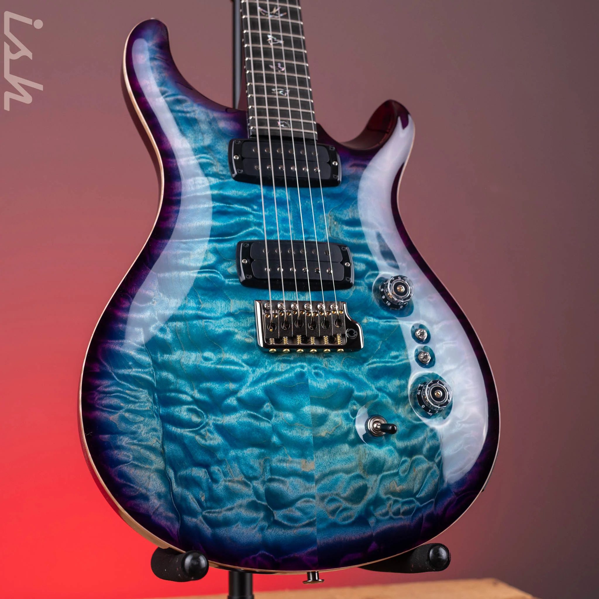 PRS Wood Library Custom 24-08 10-Top Aquableux Purple Burst