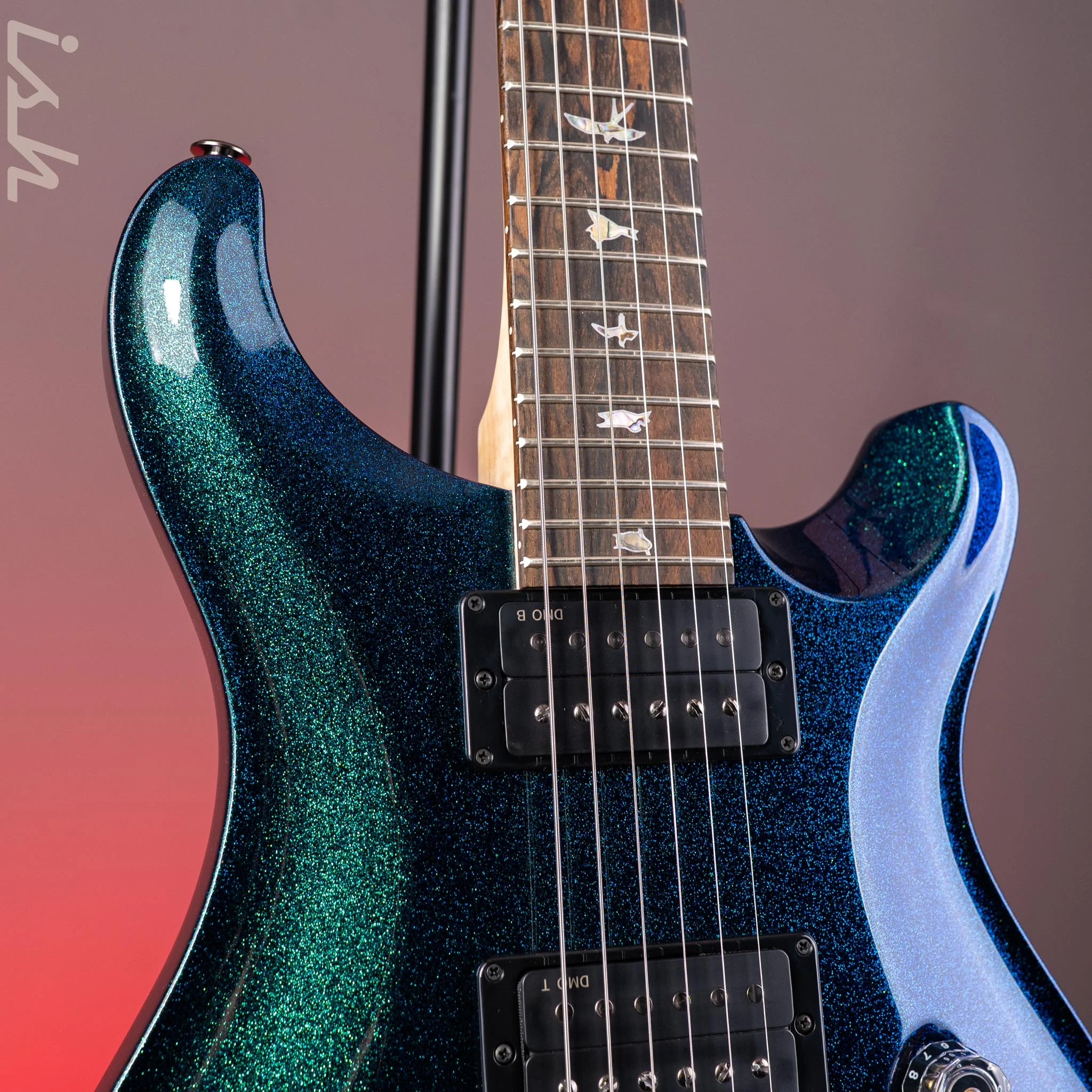 PRS Wood Library Custom 24-08 Blue Green Colorshift Hollowflake Custom Color - Image 4