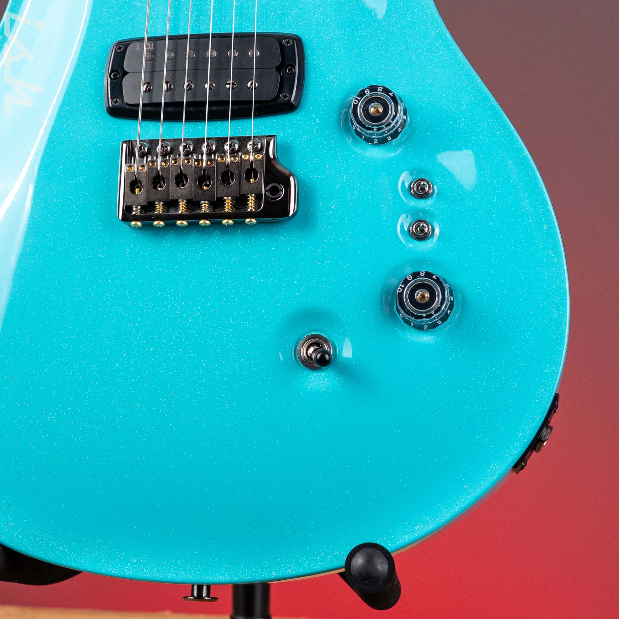 PRS Wood Library Custom 24-08 Mango Top Opaque Blue Holoflake - Image 5