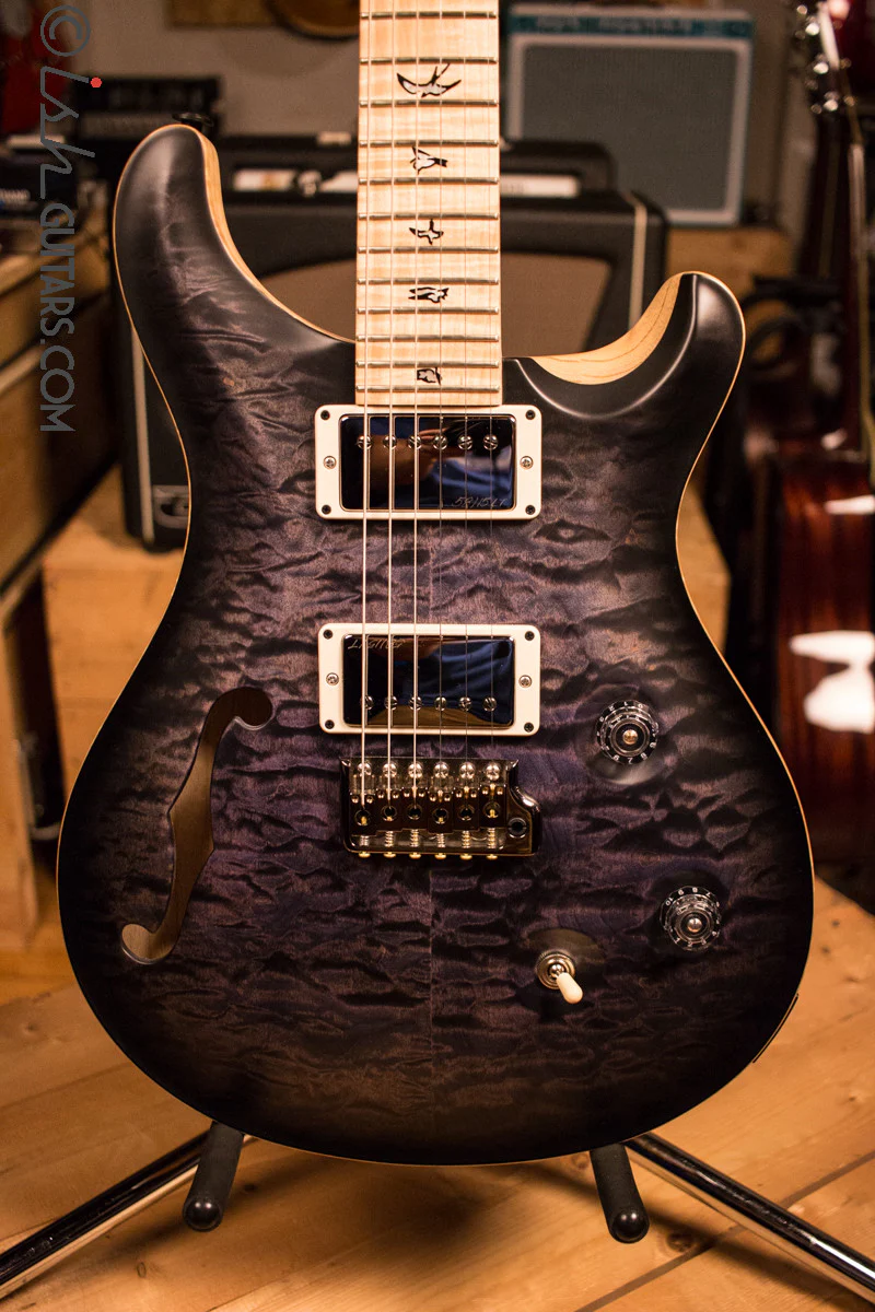 Paul Reed Smith PRS Custom 24 Semi-Hollow Wood Library Quilt Swamp Ash Purple Mist
