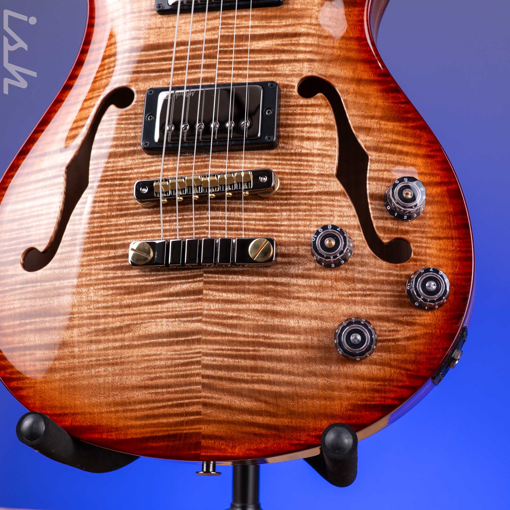 PRS Wood Library Hollowbody II 594 10-Top Brazilian RW Fretboard Autumn Burst Custom Color - Image 5