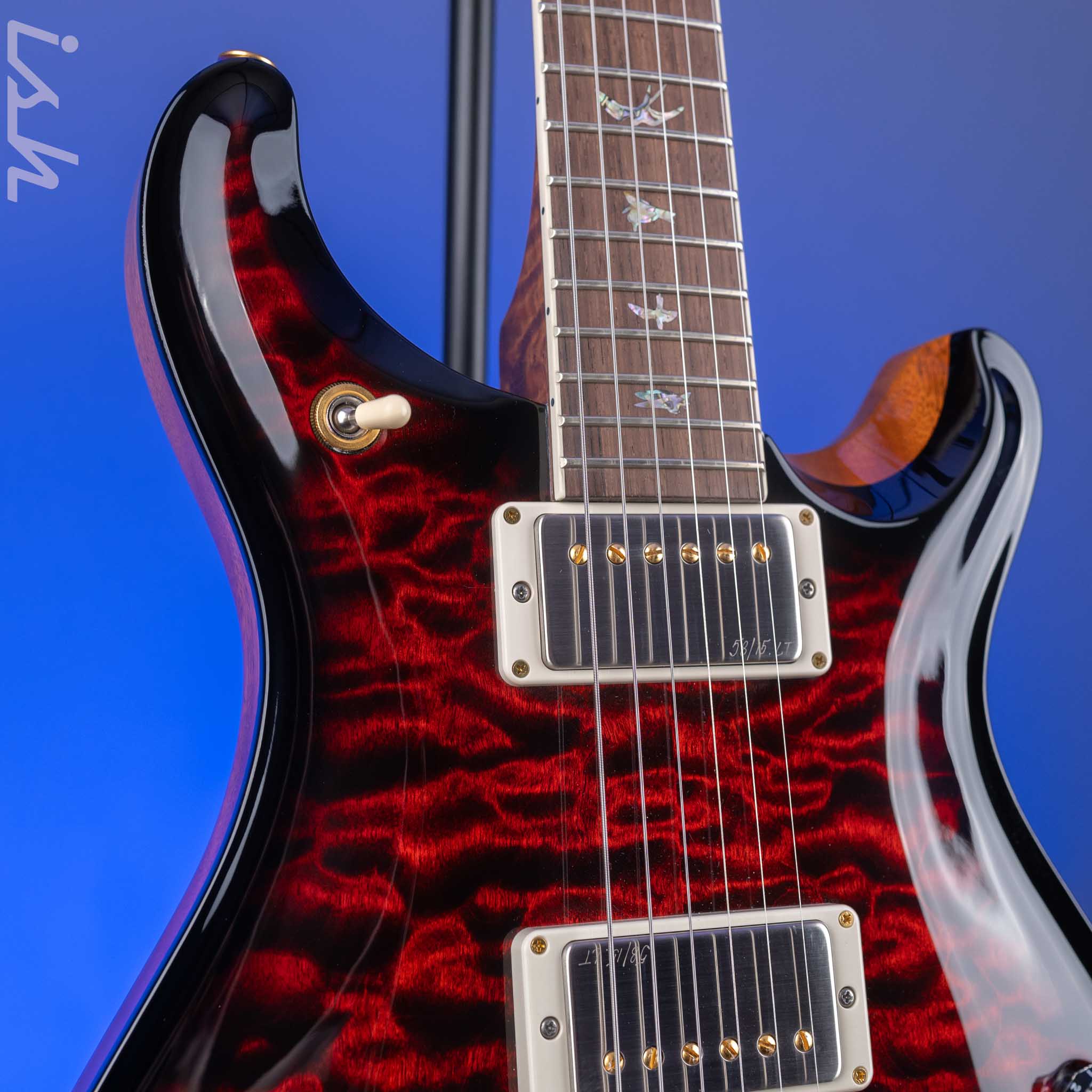 PRS Wood Library McCarty 594 Quilt 10-Top Brazilian Fire Red Burst - Image 3