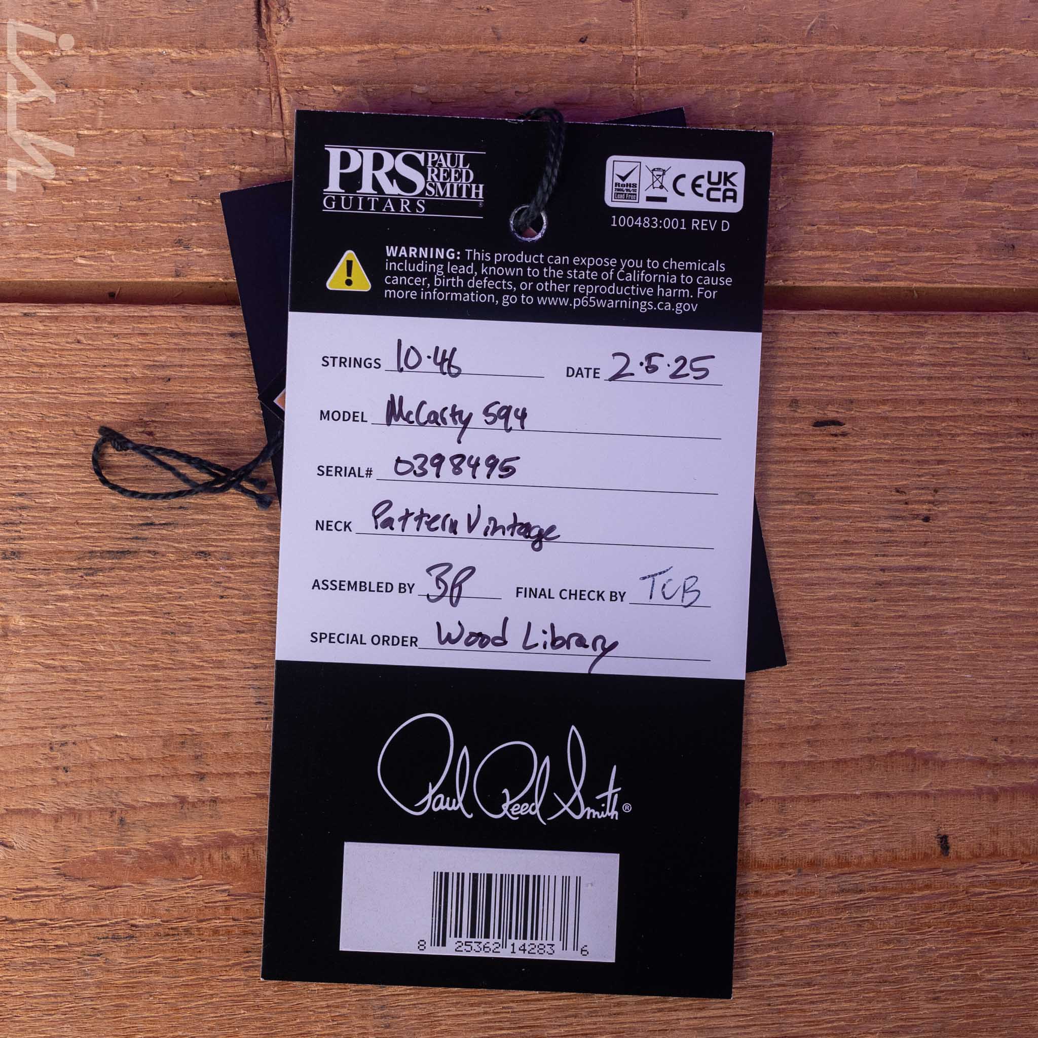 PRS Wood Library McCarty 594 10-Top Yellow Tiger - Image 12