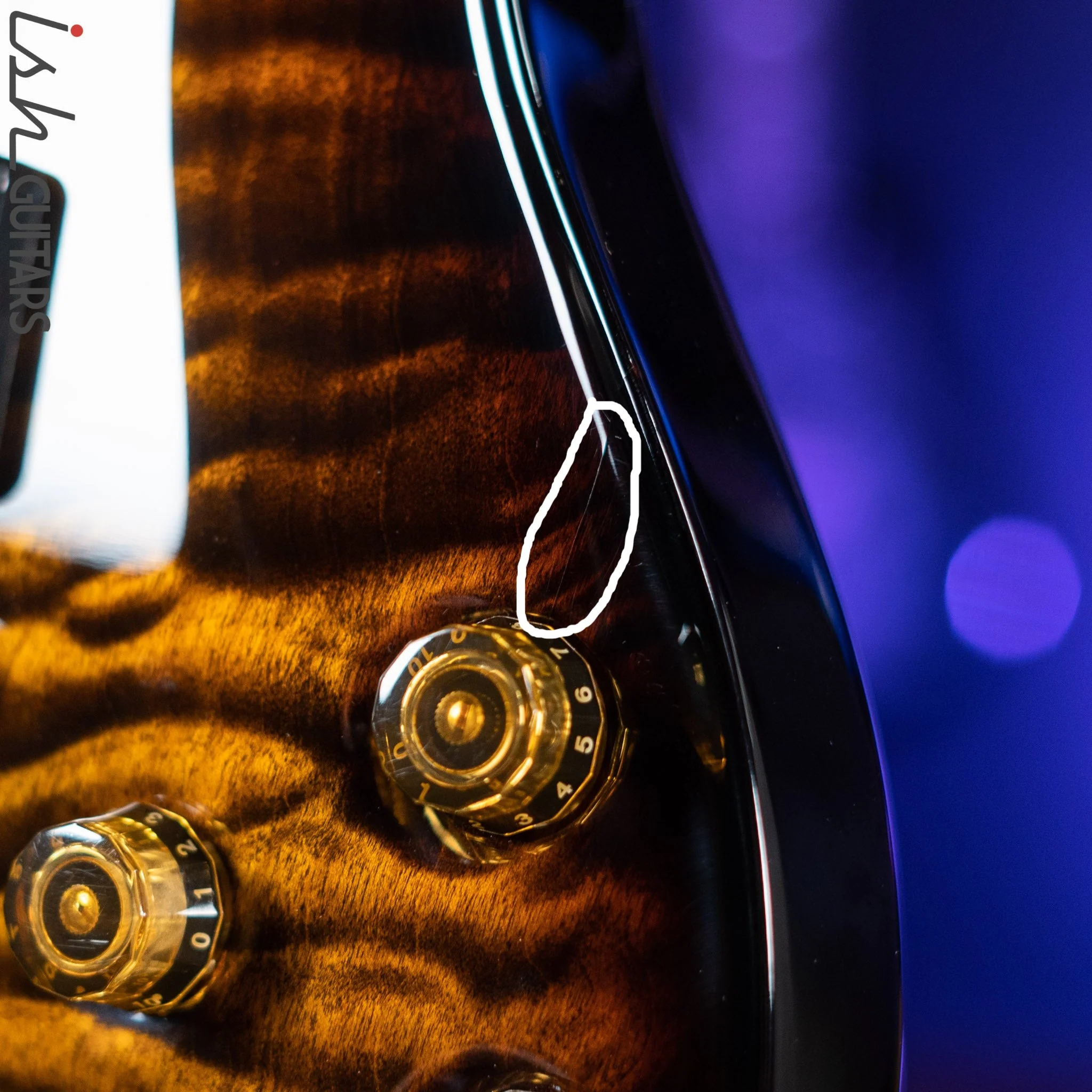 PRS Wood Library McCarty 594 Brazilian Quilt 10 Top Black Gold Burst - Demo - Image 5