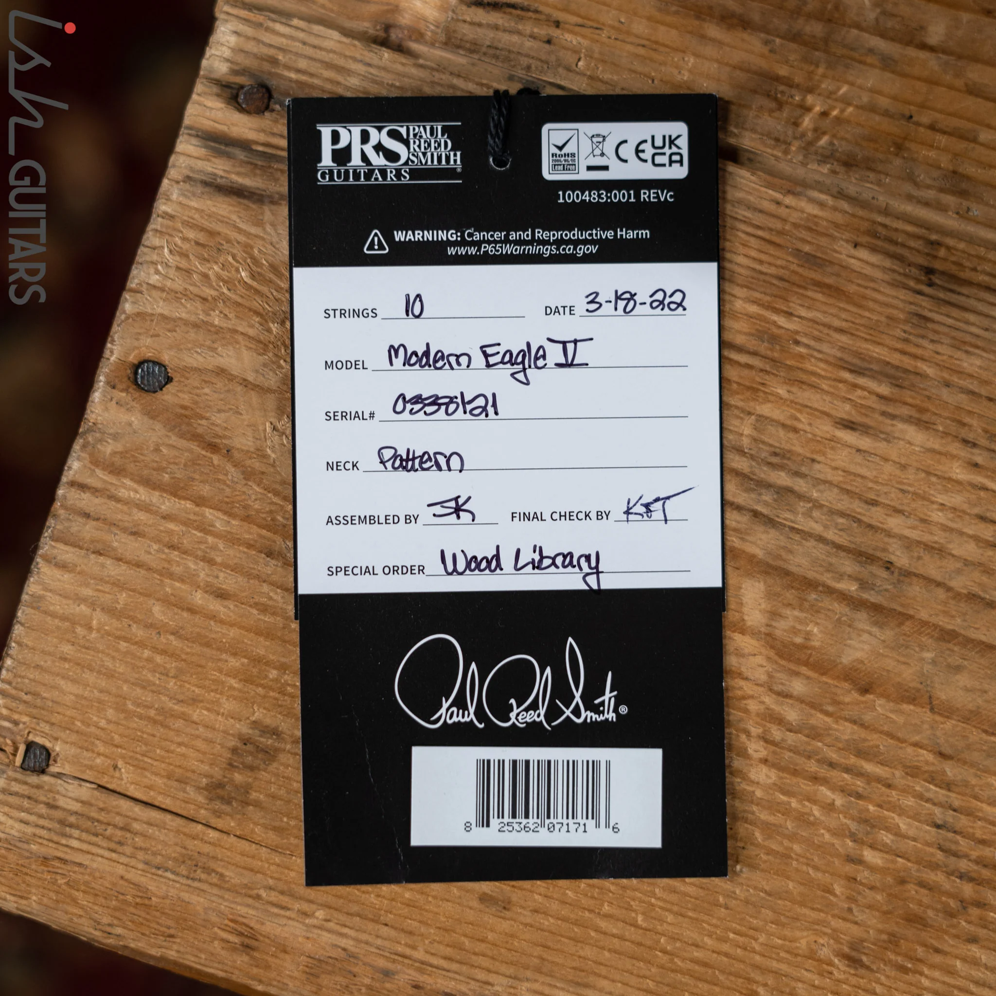 PRS Wood Library Modern Eagle V 10 Top Quilt Charcoal Brazilian Rosewood - Image 15