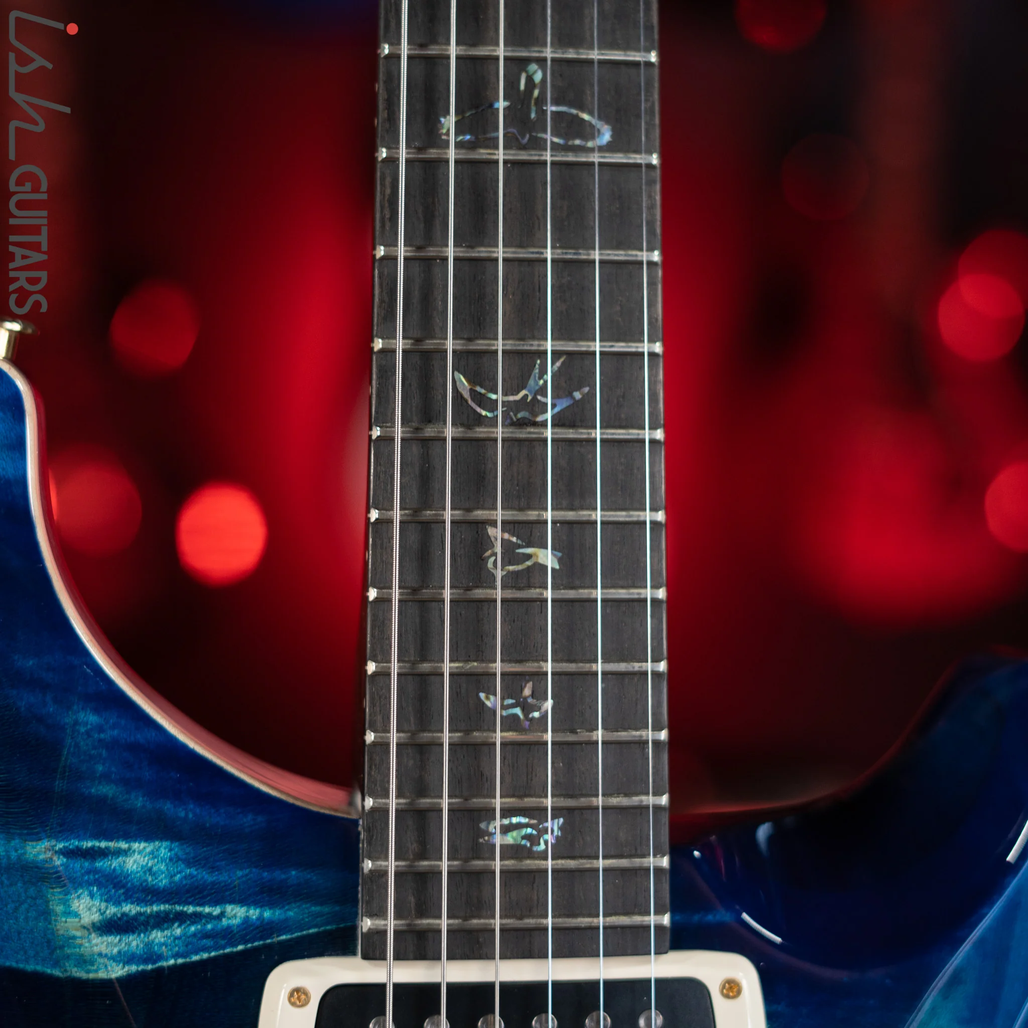 PRS Wood Library Modern Eagle V 10 Top Flame River Blue w/ Blue Burst - Image 5