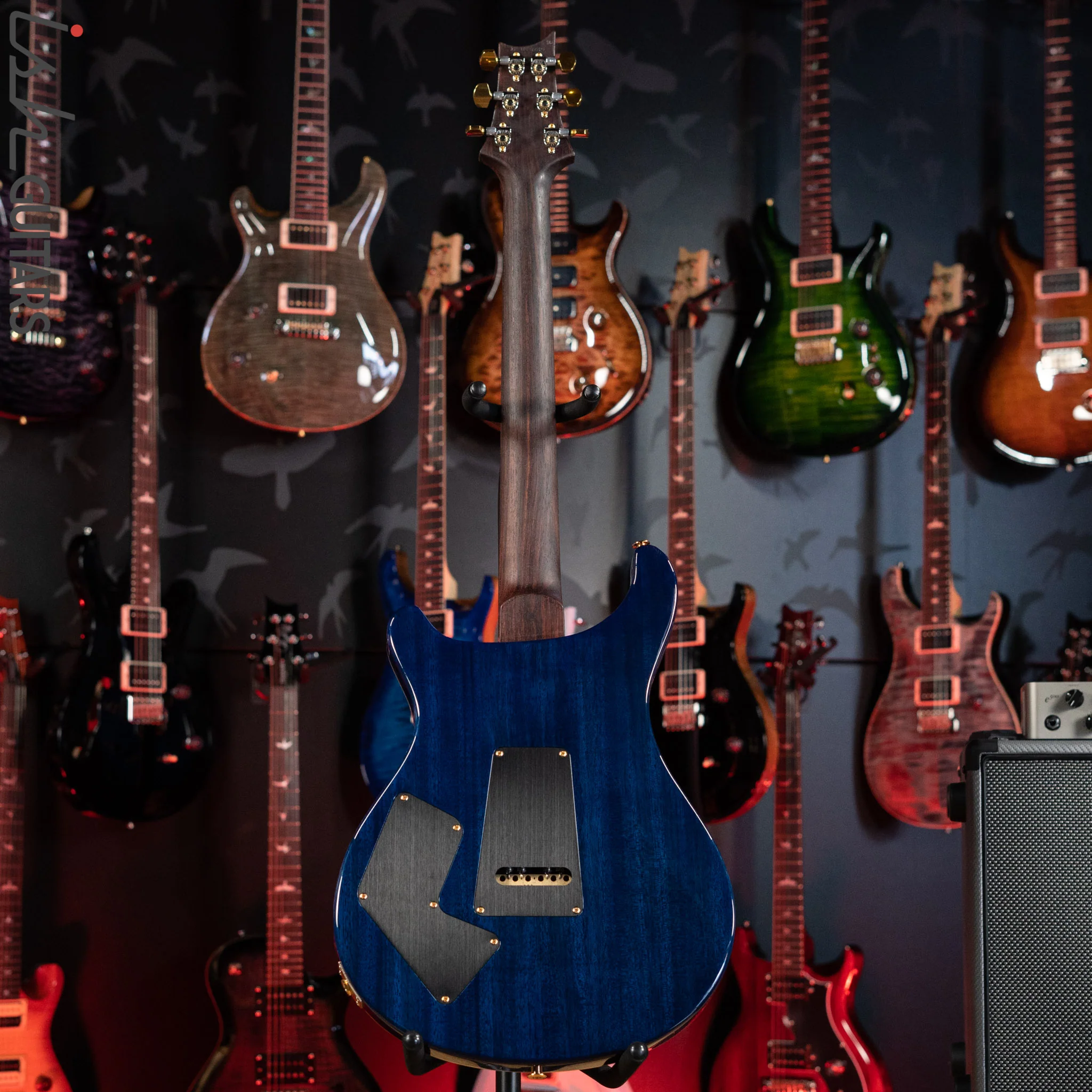 PRS Wood Library Modern Eagle V 10 Top Flame River Blue w/ Blue Burst - Image 7