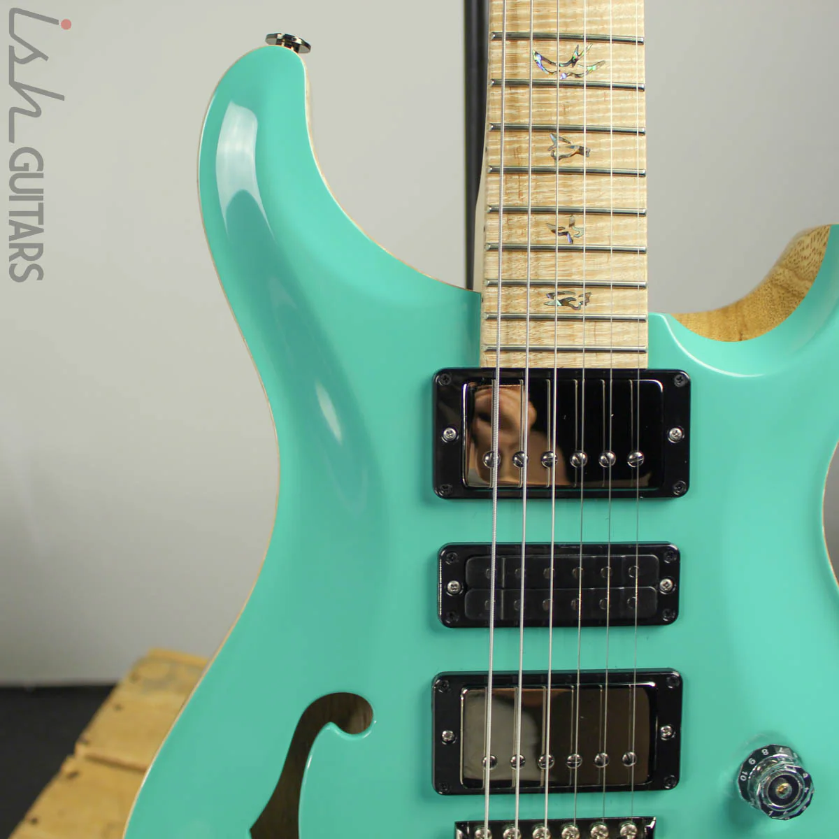 PRS Wood Library Special 22 Semi-Hollow Opaque Seafoam Green - Image 4