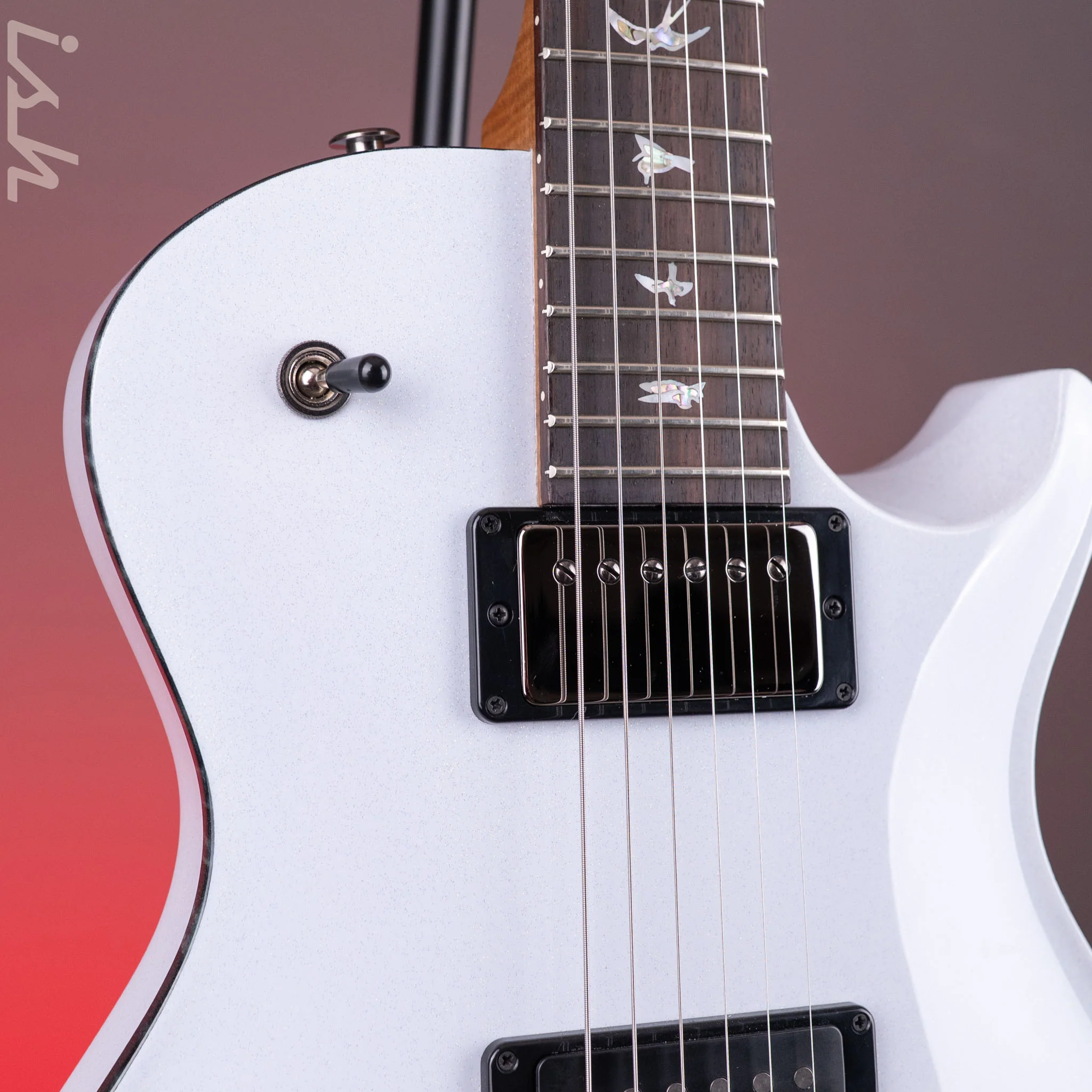 PRS Wood Library Tremonti Gloss White Stained Binding Roasted Maple Neck - Image 4