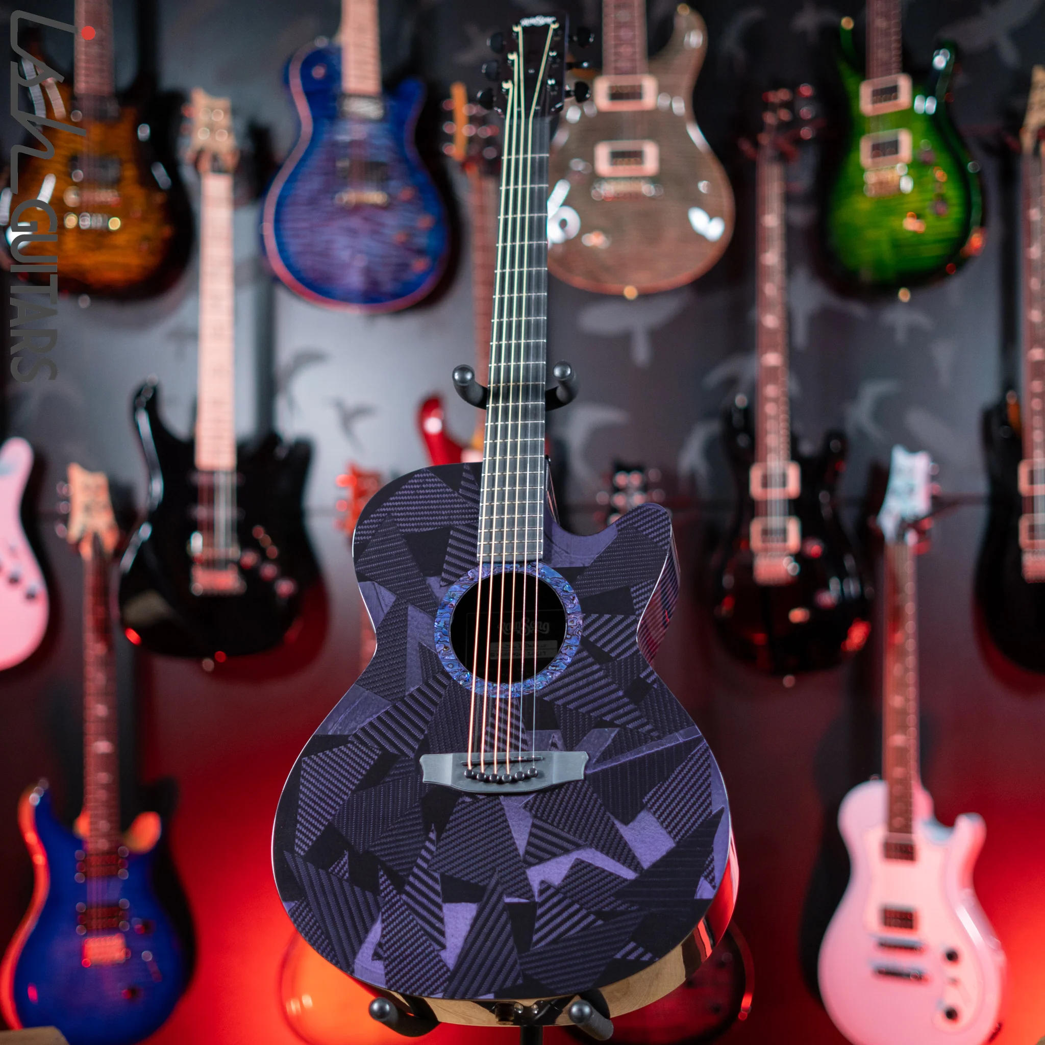 RainSong BI-WS1000N2C Black Ice Acoustic Guitar Ish Exclusive Plum Purple - Image 2