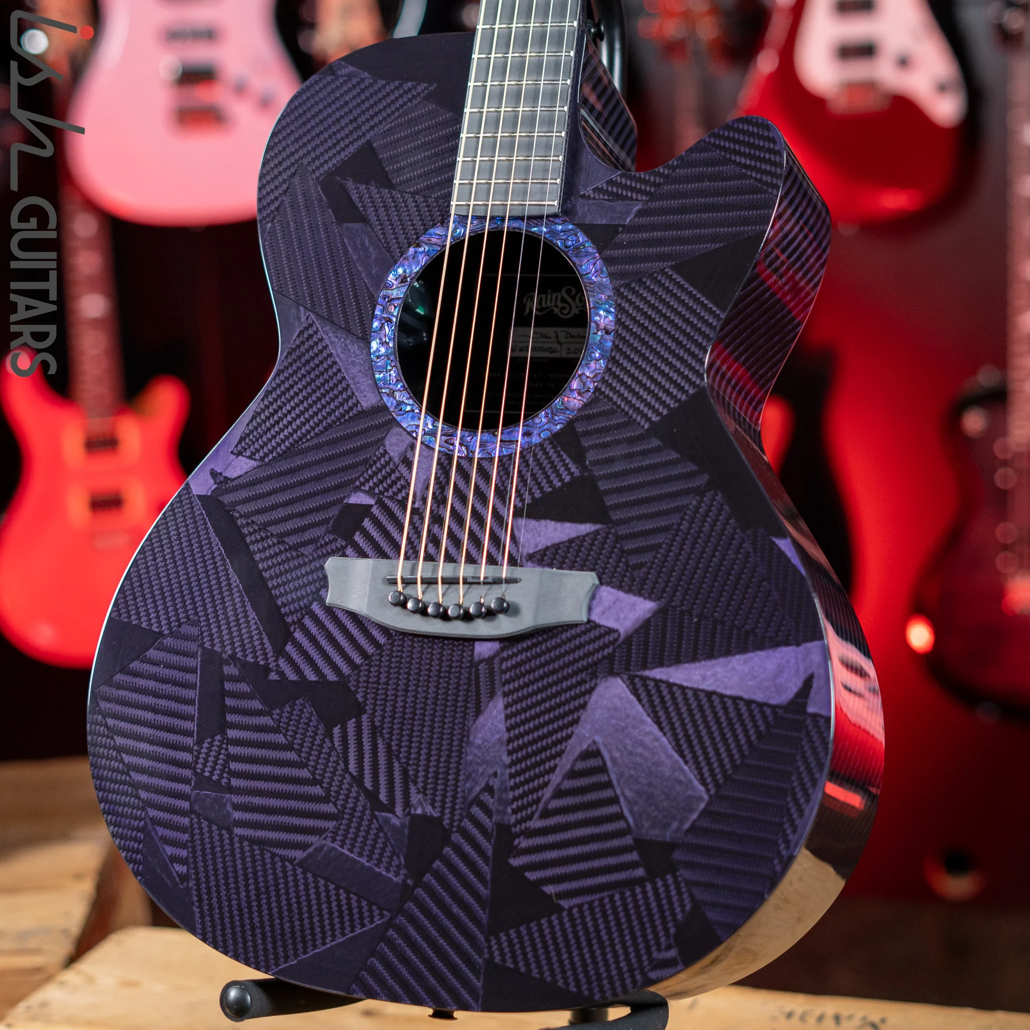 RainSong BI-WS1000N2C Black Ice Acoustic Guitar Ish Exclusive Plum Purple Demo