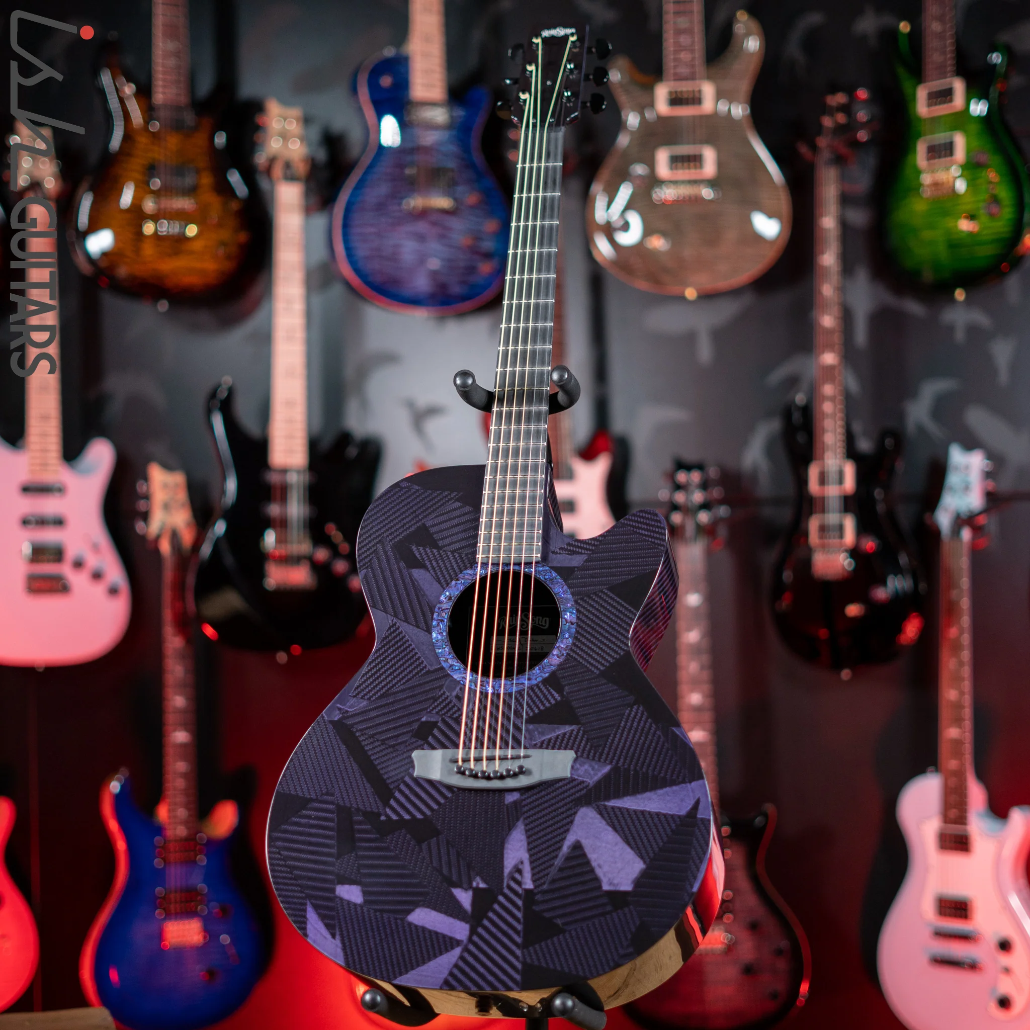 RainSong BI-WS1000N2C Black Ice Acoustic Guitar Ish Exclusive Plum Purple Demo - Image 3