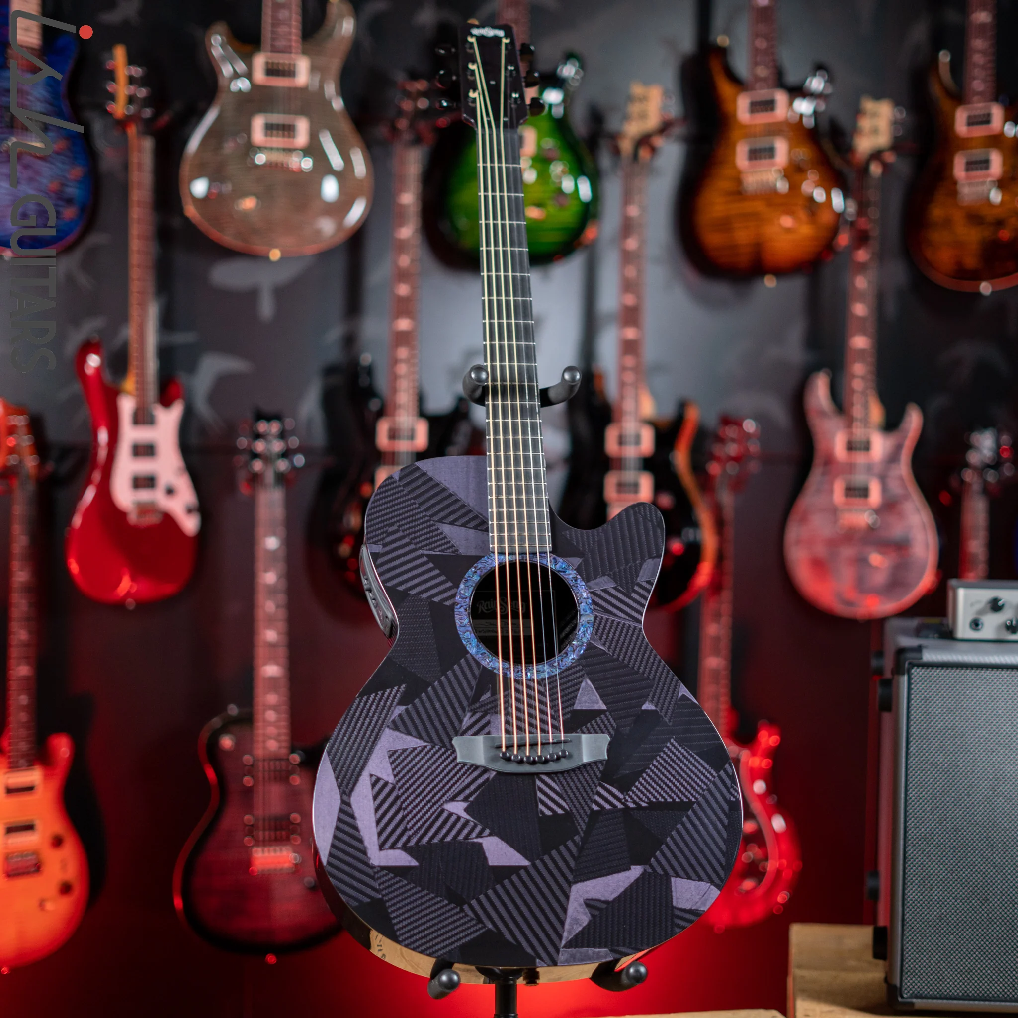 RainSong BI-WS1000N2C Black Ice Acoustic Guitar Ish Exclusive Plum Purple - Image 2