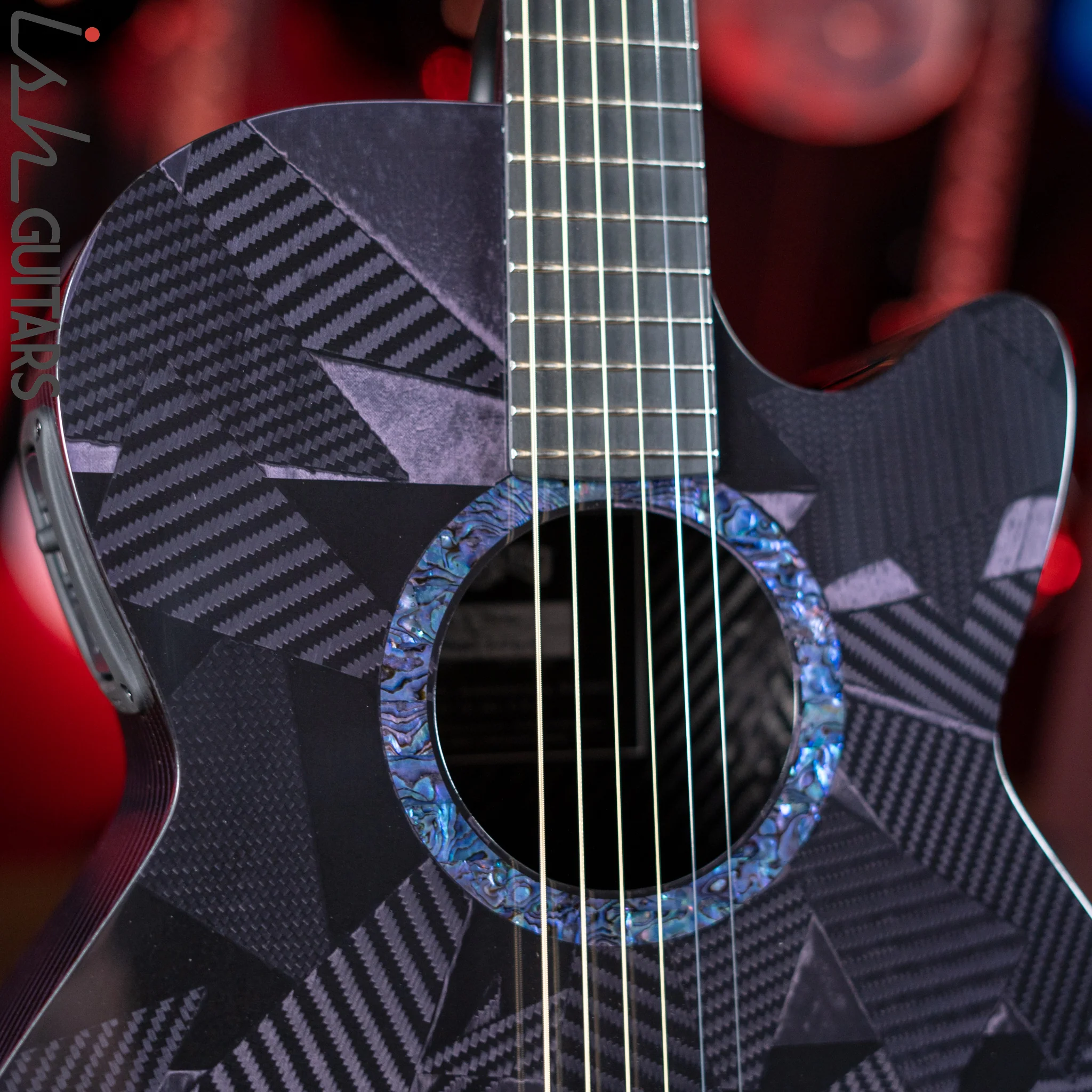 RainSong BI-WS1000N2C Black Ice Acoustic Guitar Ish Exclusive Plum Purple - Image 3