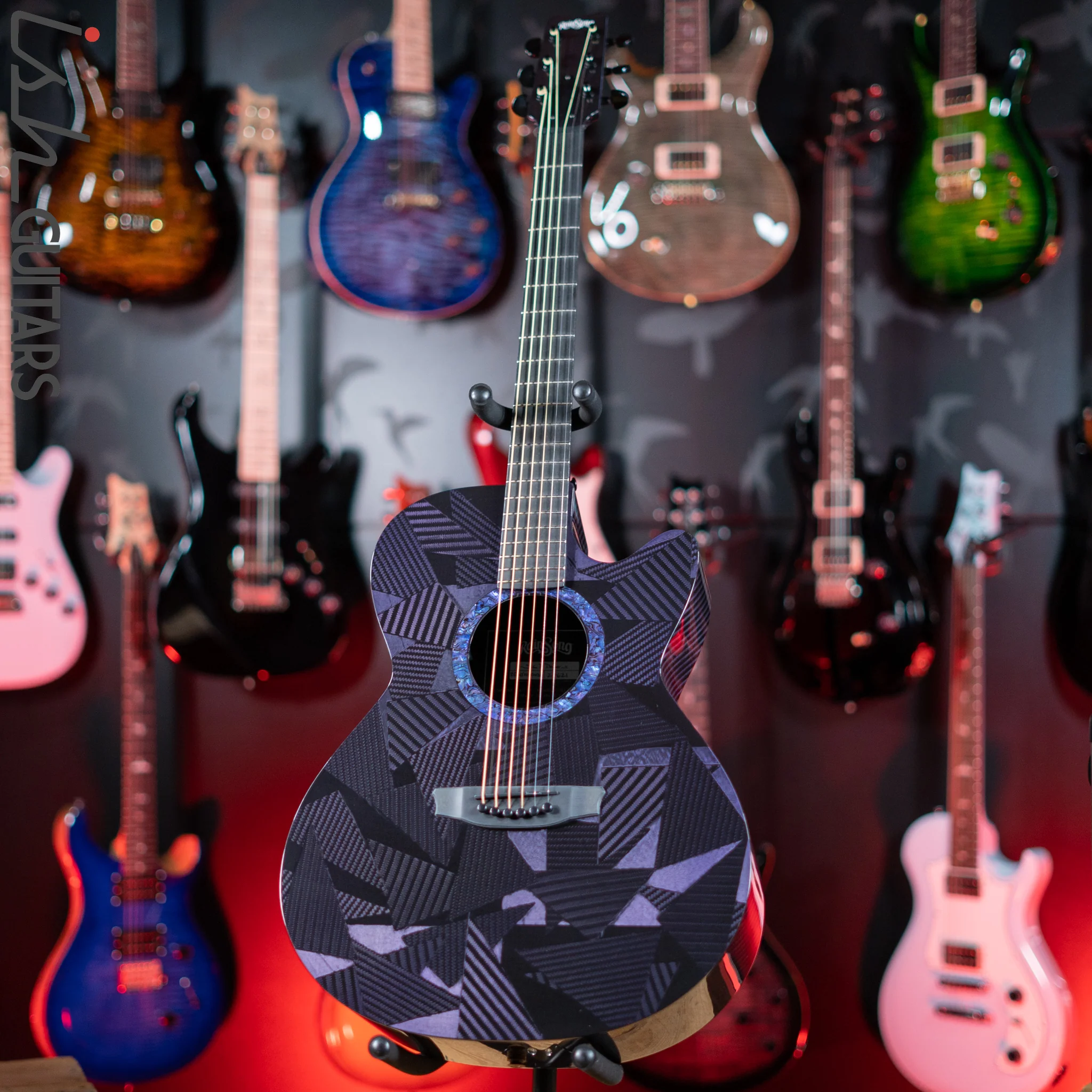 RainSong BI-WS1000N2C Black Ice Acoustic Guitar Ish Exclusive Plum Purple - Image 2