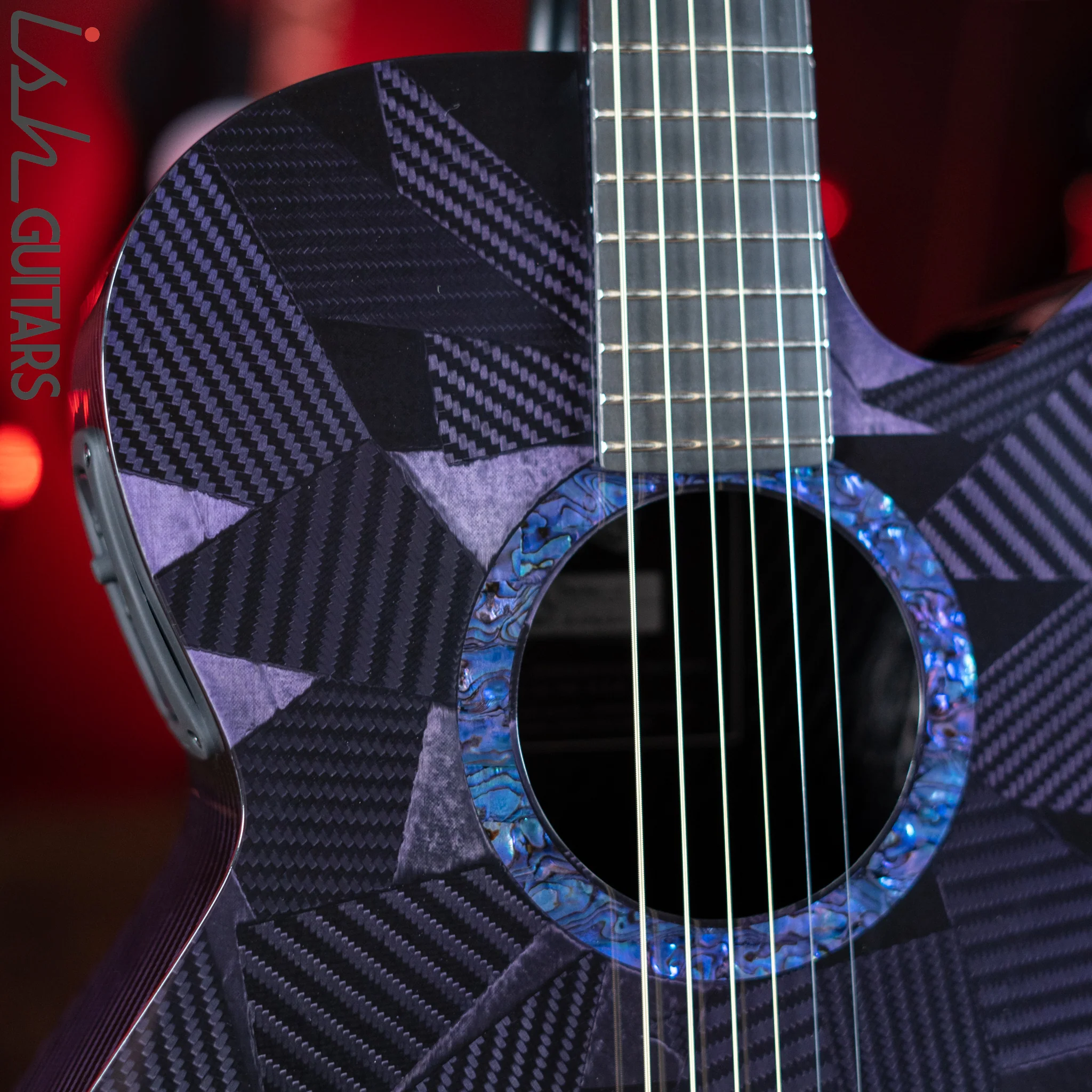 RainSong BI-WS1000N2C Black Ice Acoustic Guitar Ish Exclusive Plum Purple - Image 3