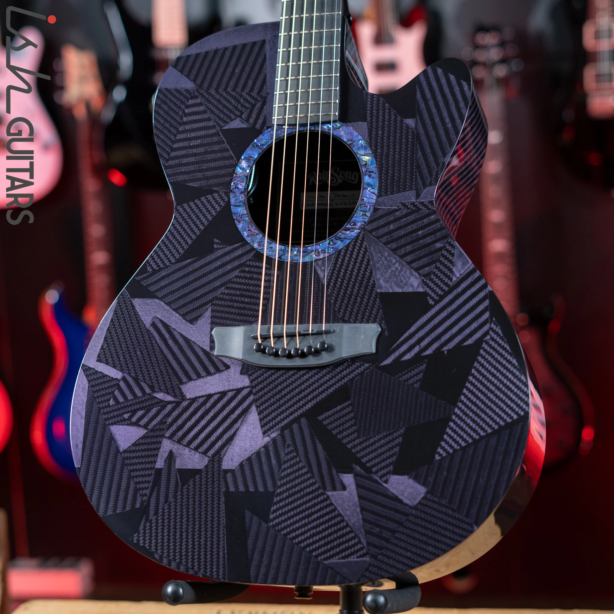 RainSong BI-WS1000N2C Black Ice Acoustic Guitar Ish Exclusive Plum Purple