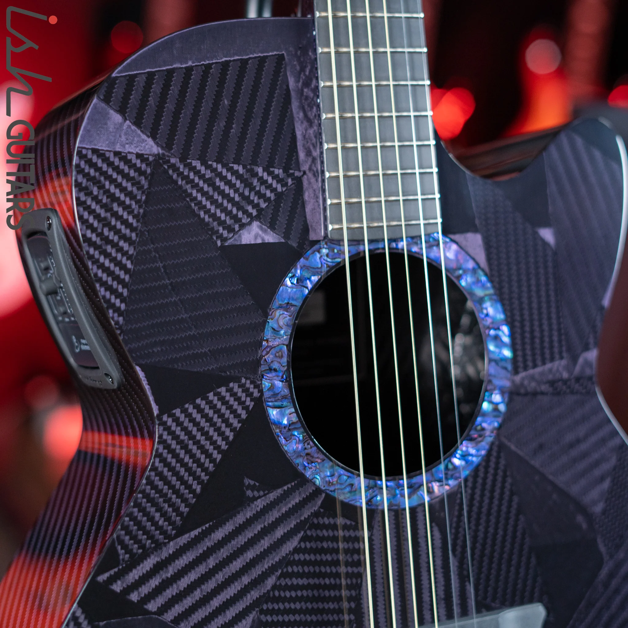 RainSong BI-WS1000N2C Black Ice Acoustic Guitar Ish Exclusive Plum Purple - Image 3
