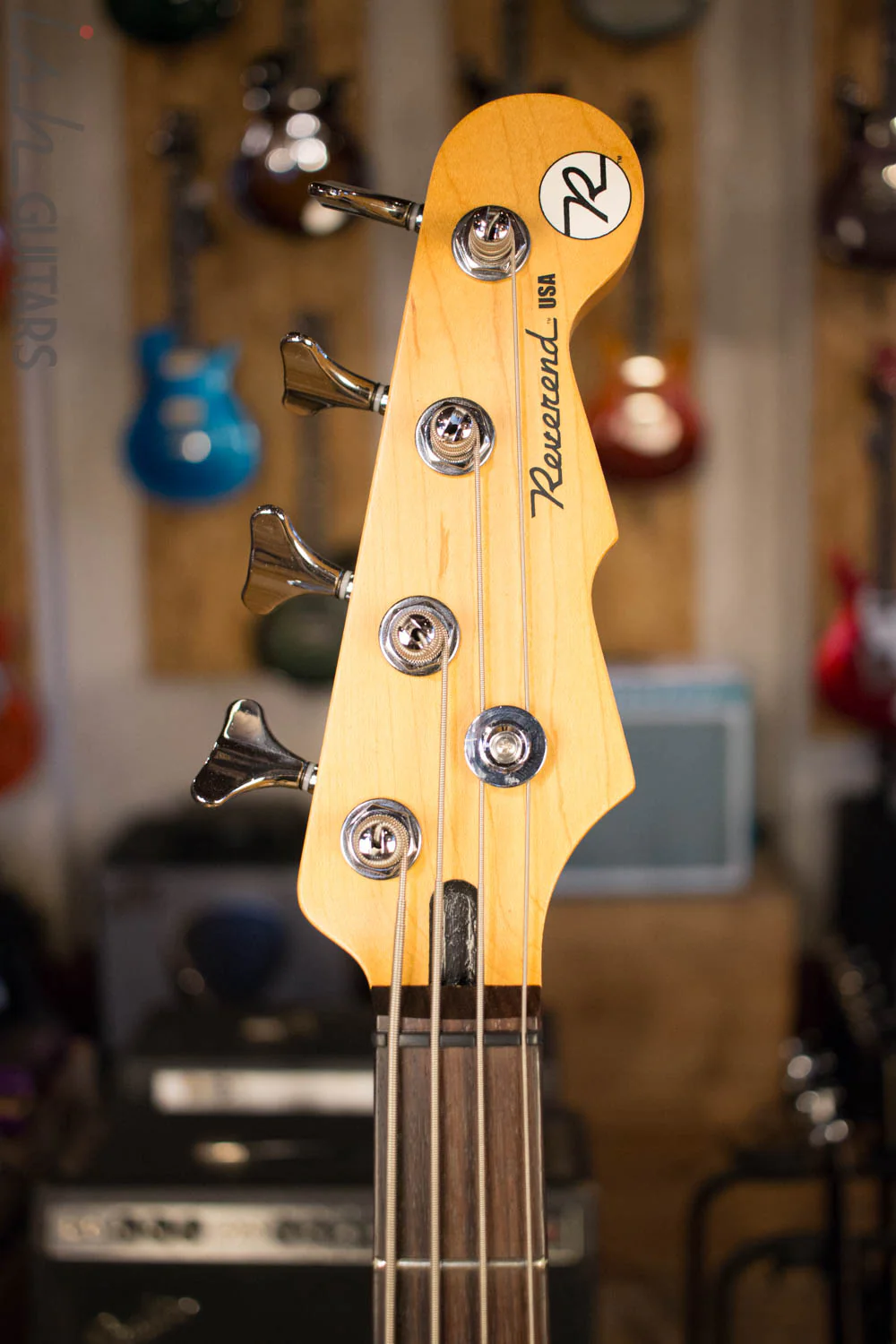USA Reverend RumbleFish Bass PJ RPJ 4 String Brushed Aluminum Gold RARE - Image 5
