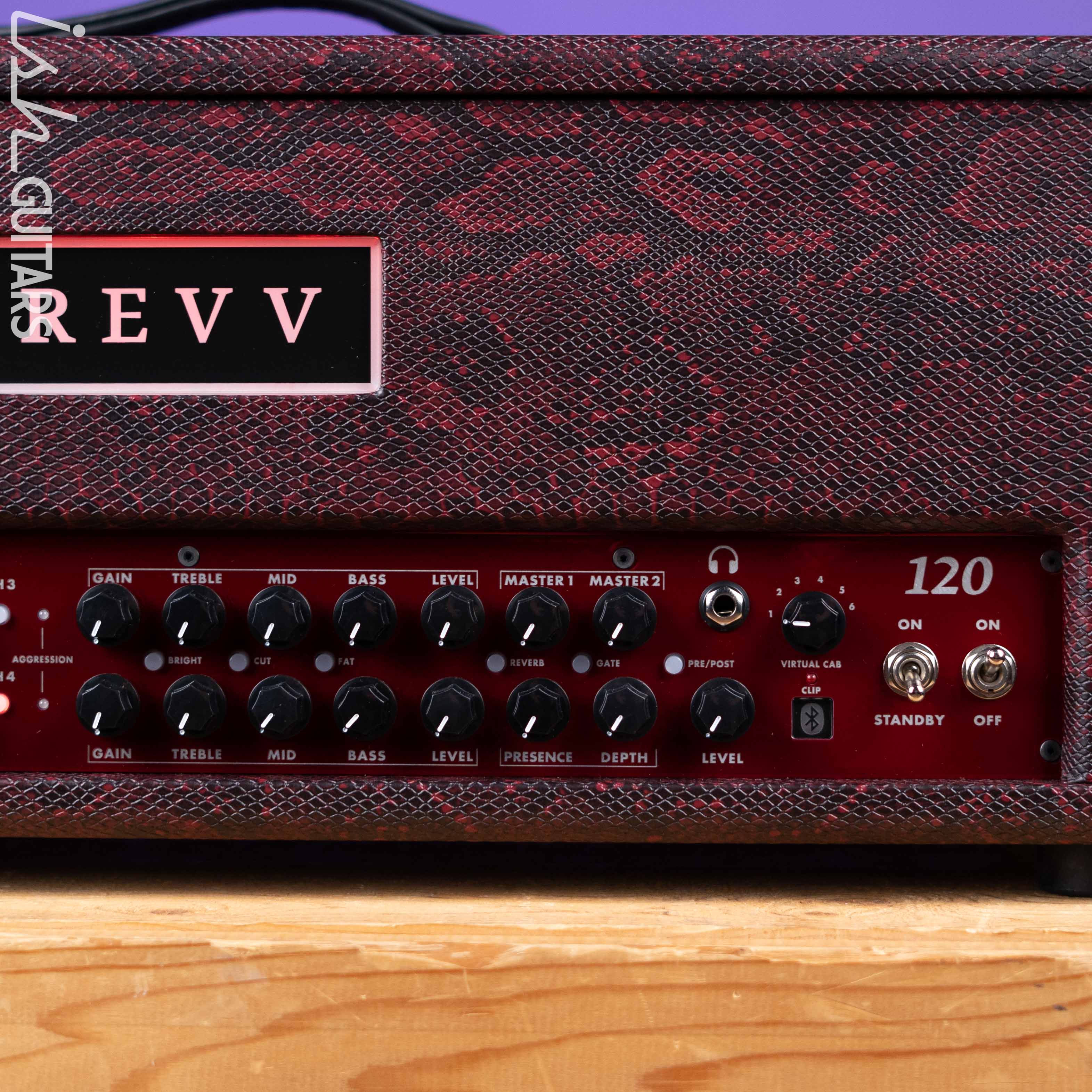 Revv Generator 120 MK3 120W Tube Amp Head Custom Red Snakeskin - Image 3