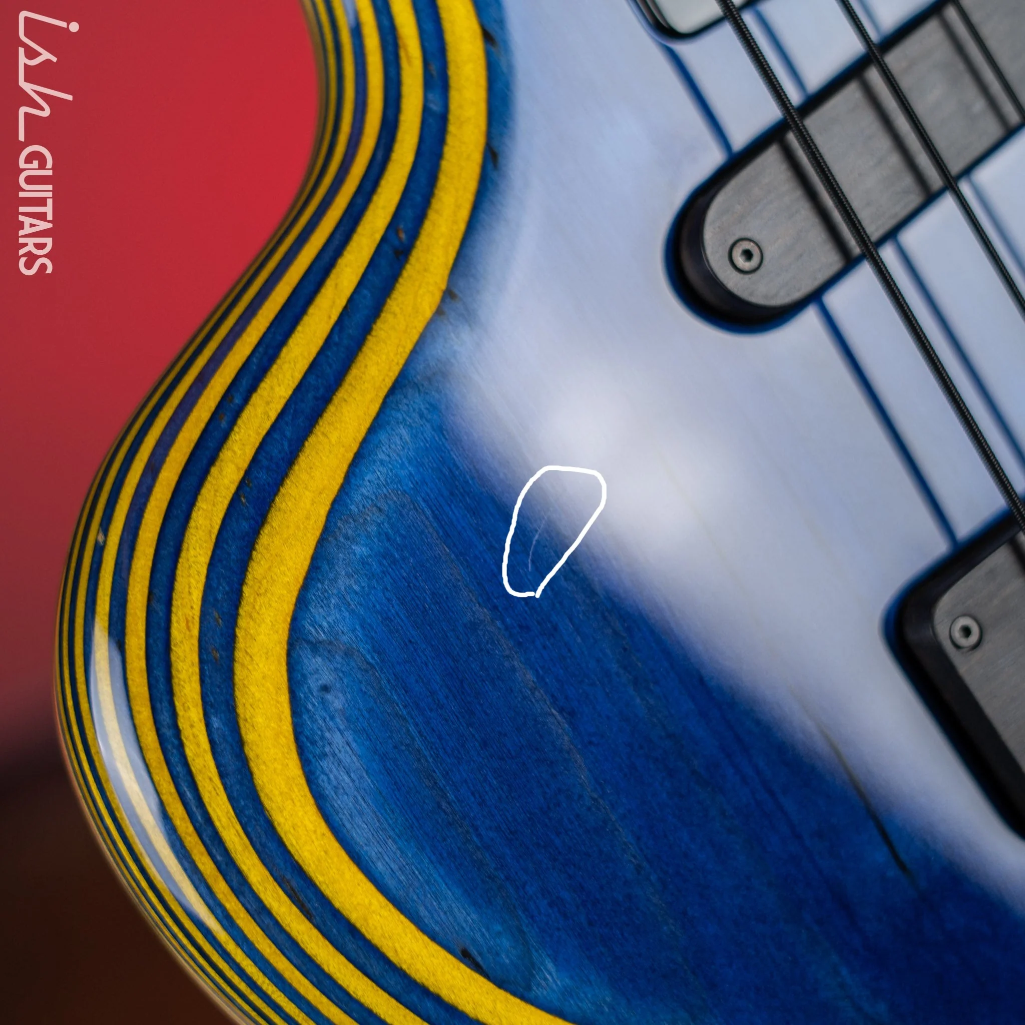 2020 Ritter Raptor 4 String Bass Guitar Blue Yellow High Density Ply - Image 6