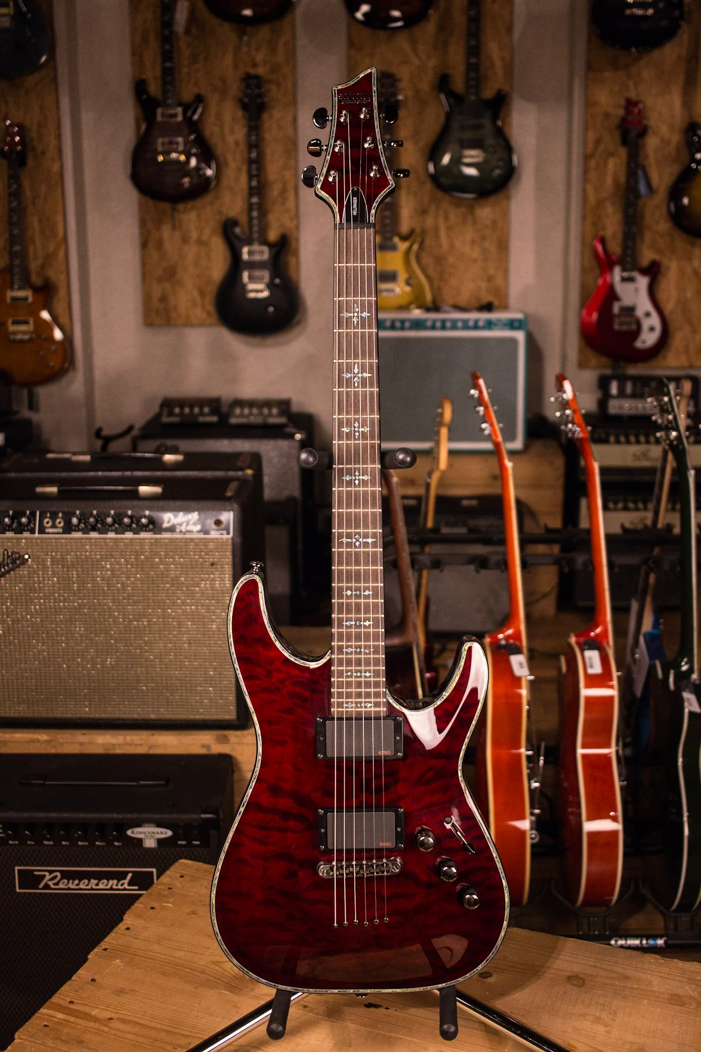 Schecter Guitar Research Hellraiser C-1 Electric Guitar Black Cherry - Image 2
