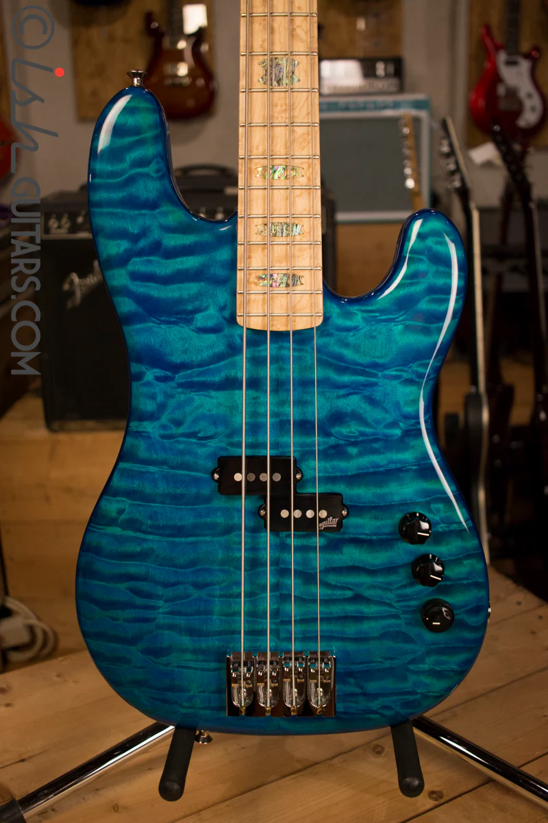 USA Spector Coda Deluxe P Precision Bass Bahama Blue Quilted Maple