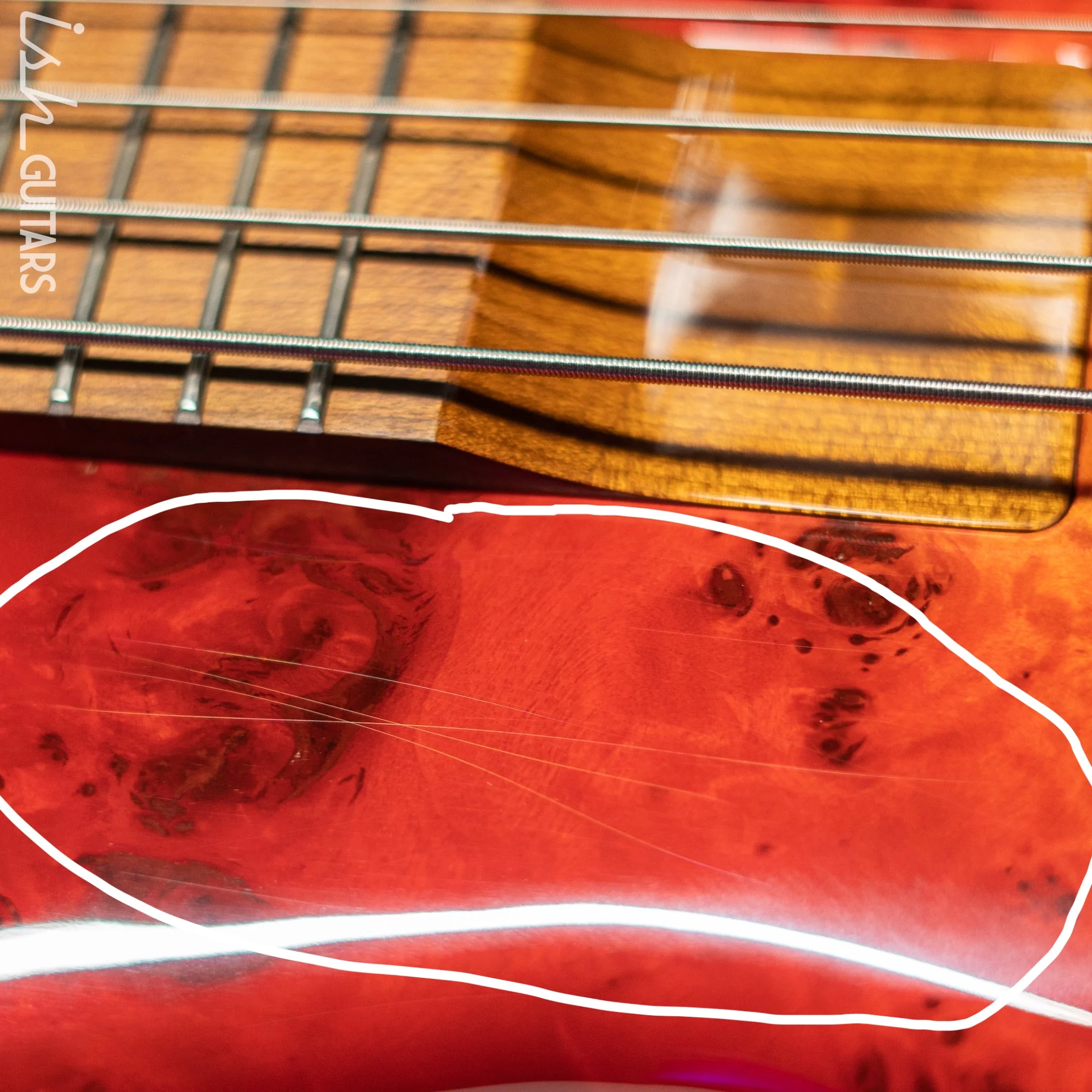 Spector Eurobolt 4 Inferno Red Gloss Poplar Burl Bass Guitar Demo - Image 14