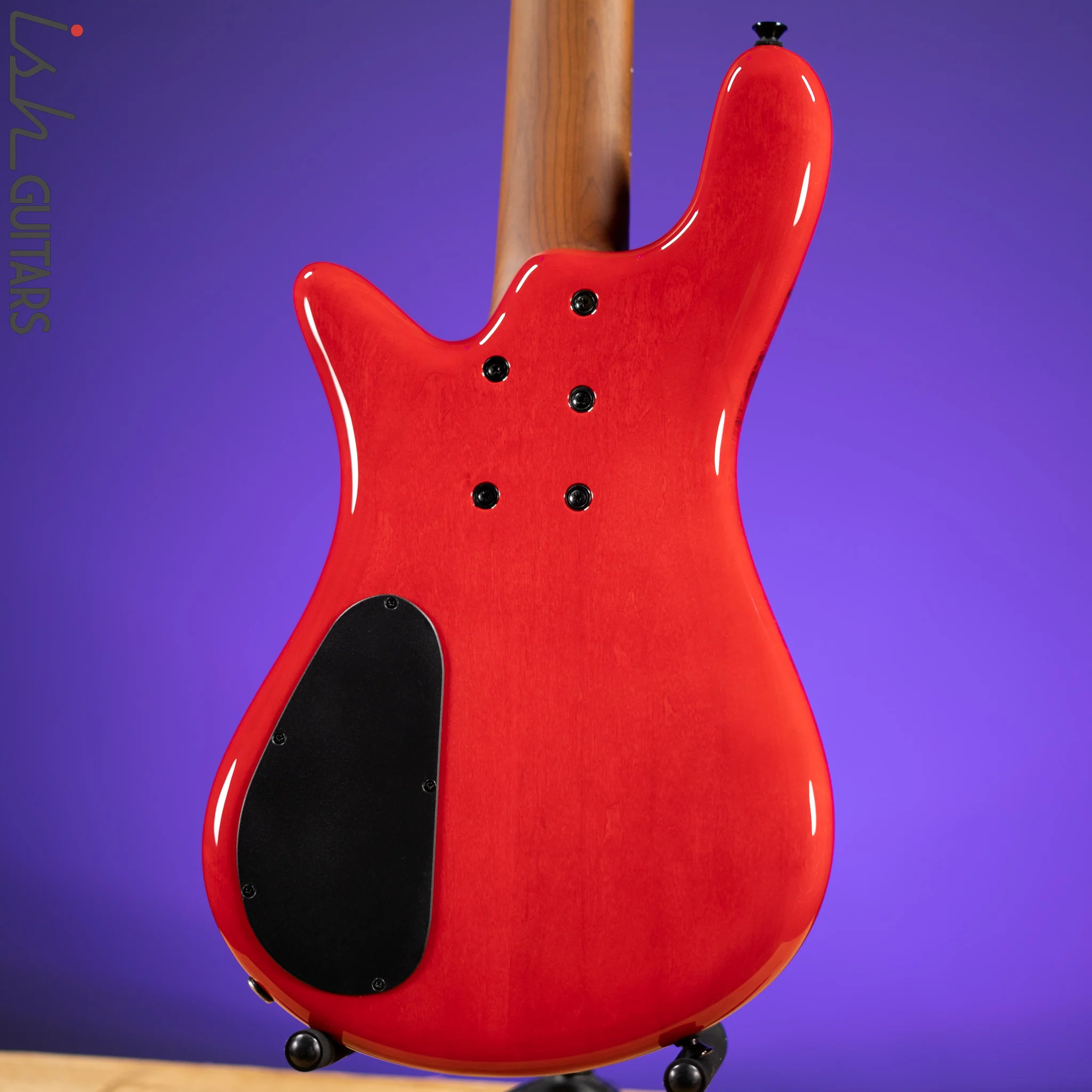 Spector Eurobolt 5 Inferno Red Gloss Poplar Burl Bass Guitar Demo - Image 7